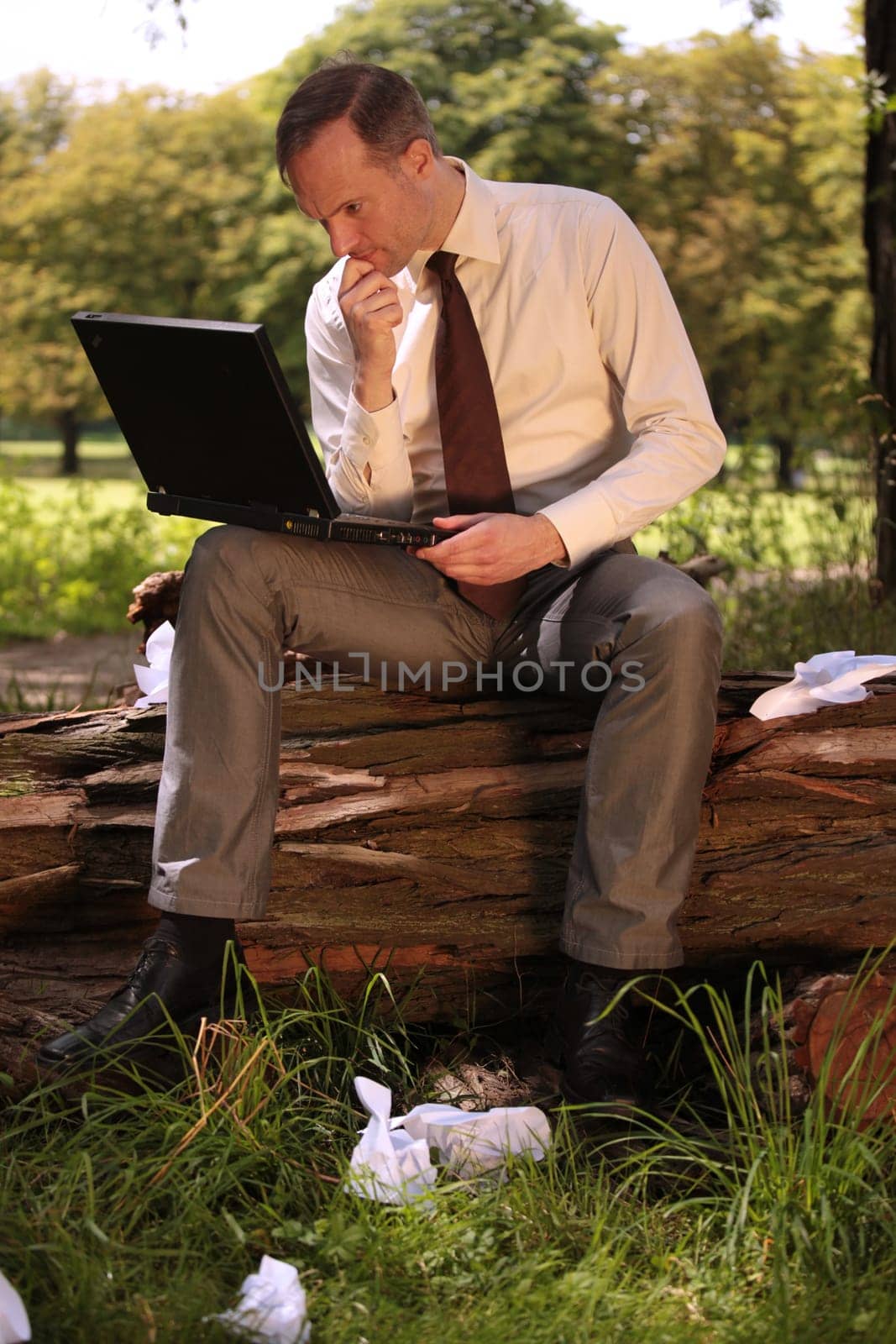 businessman working on laptop