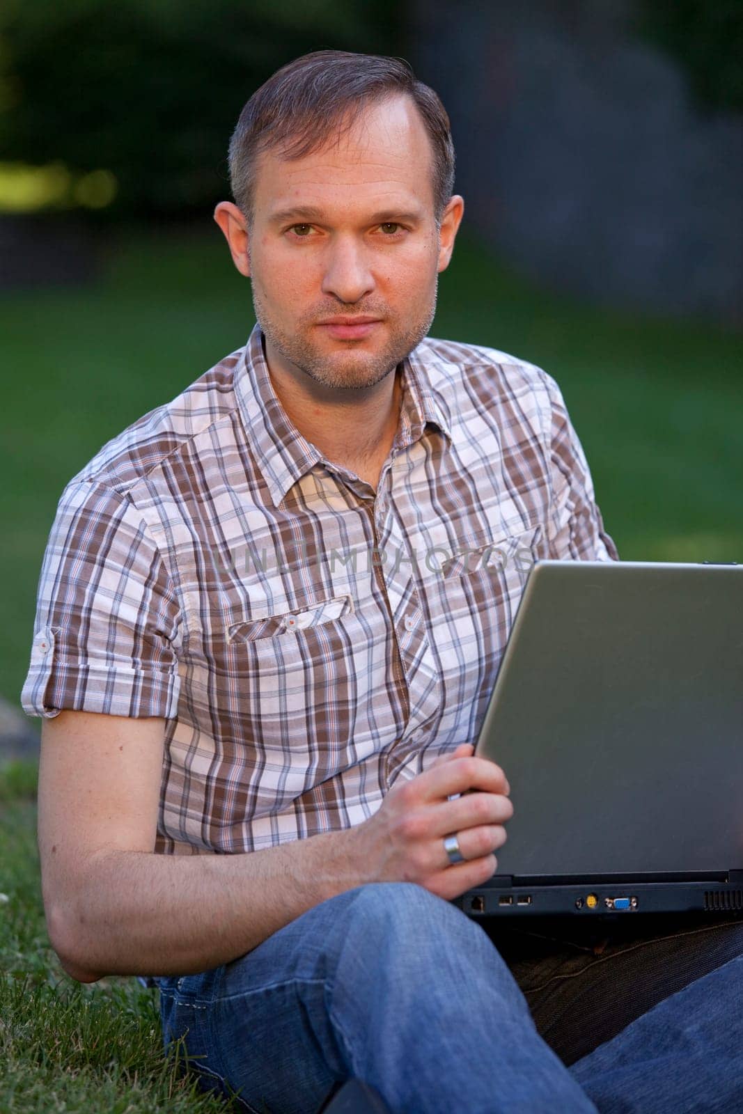 man with laptop computer