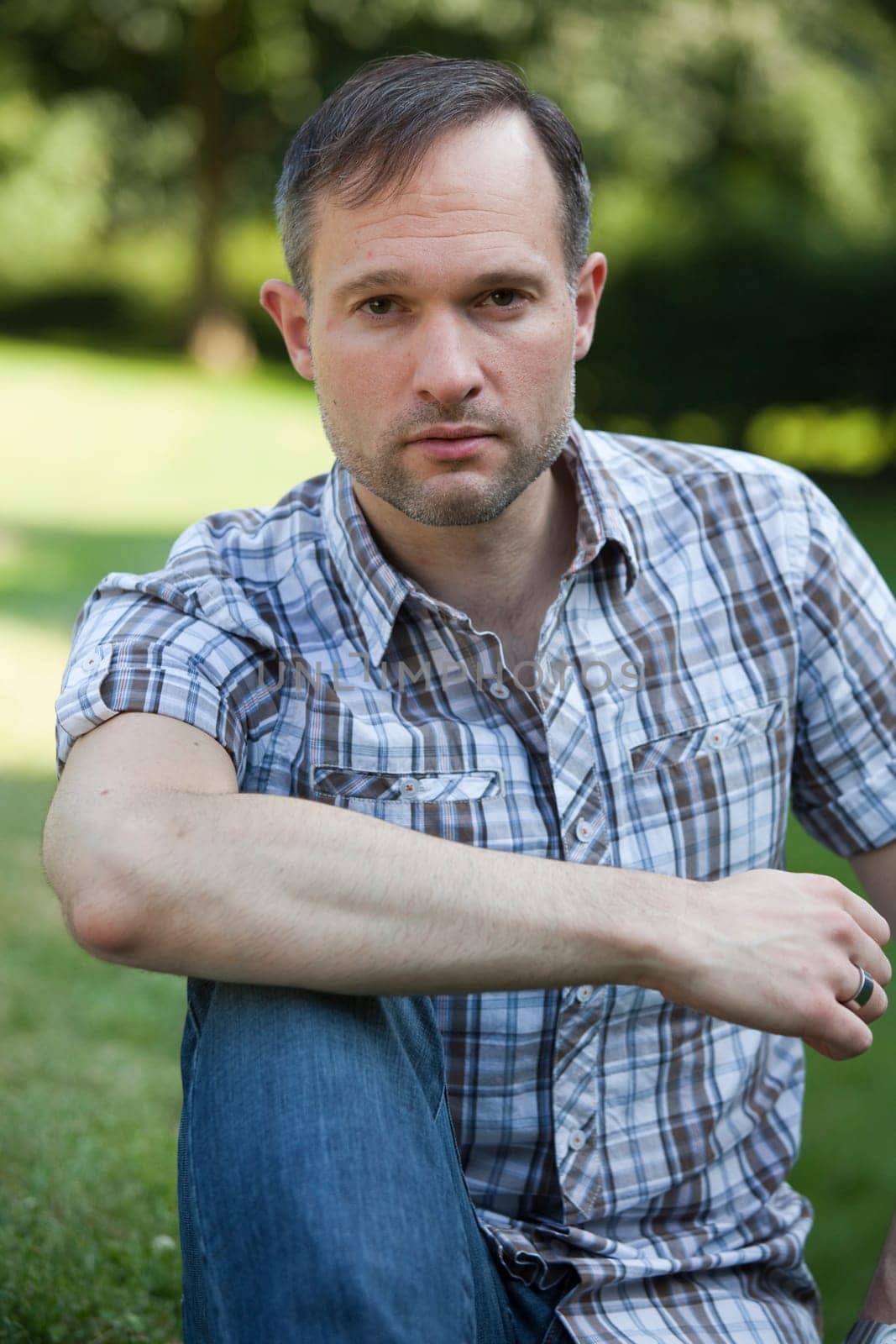 portrait of man in park