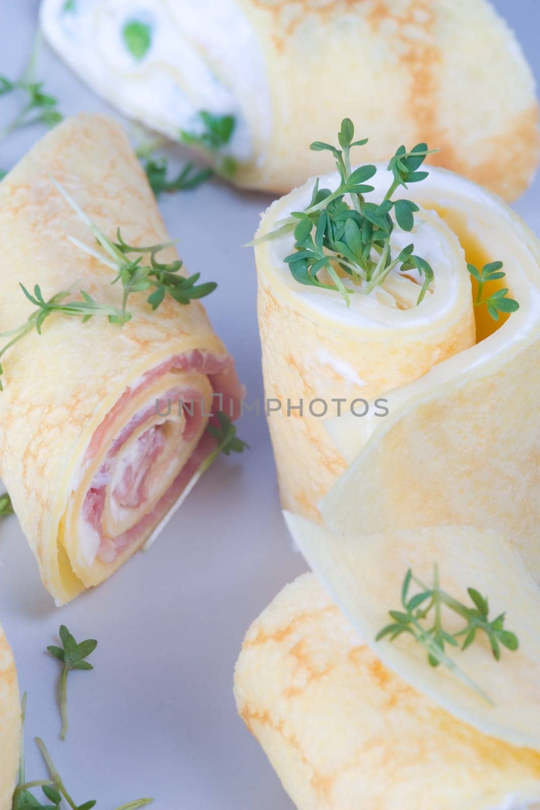Crepes with peas