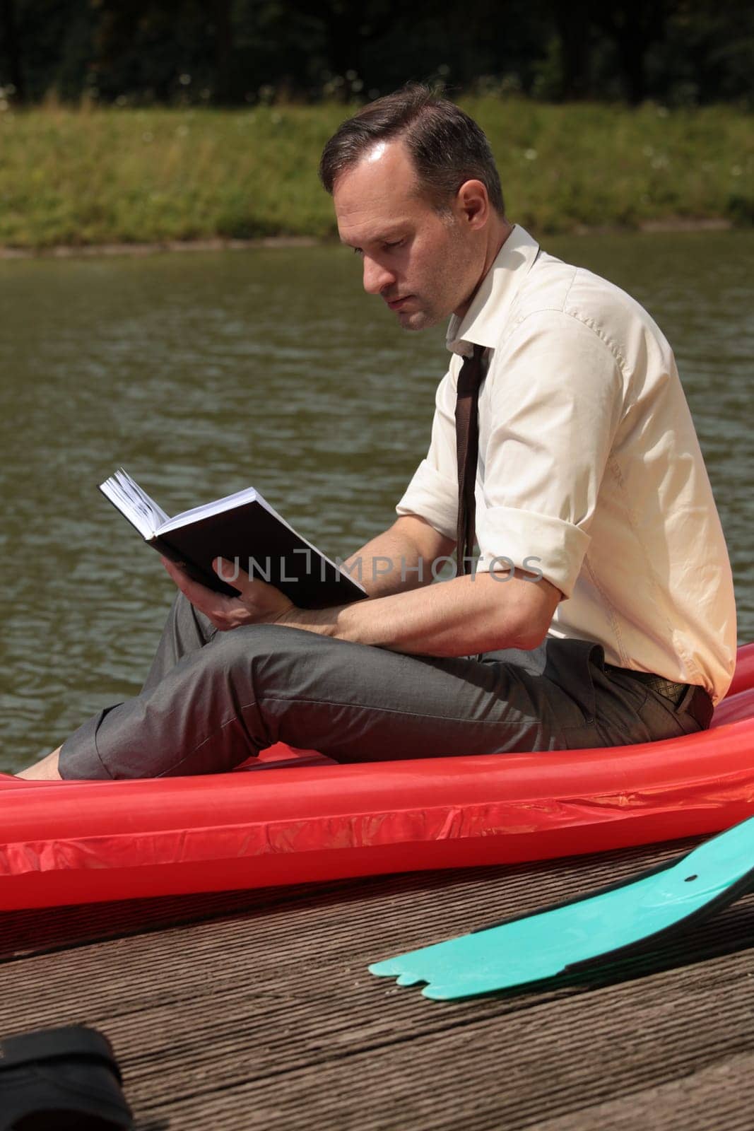 Man reading the book