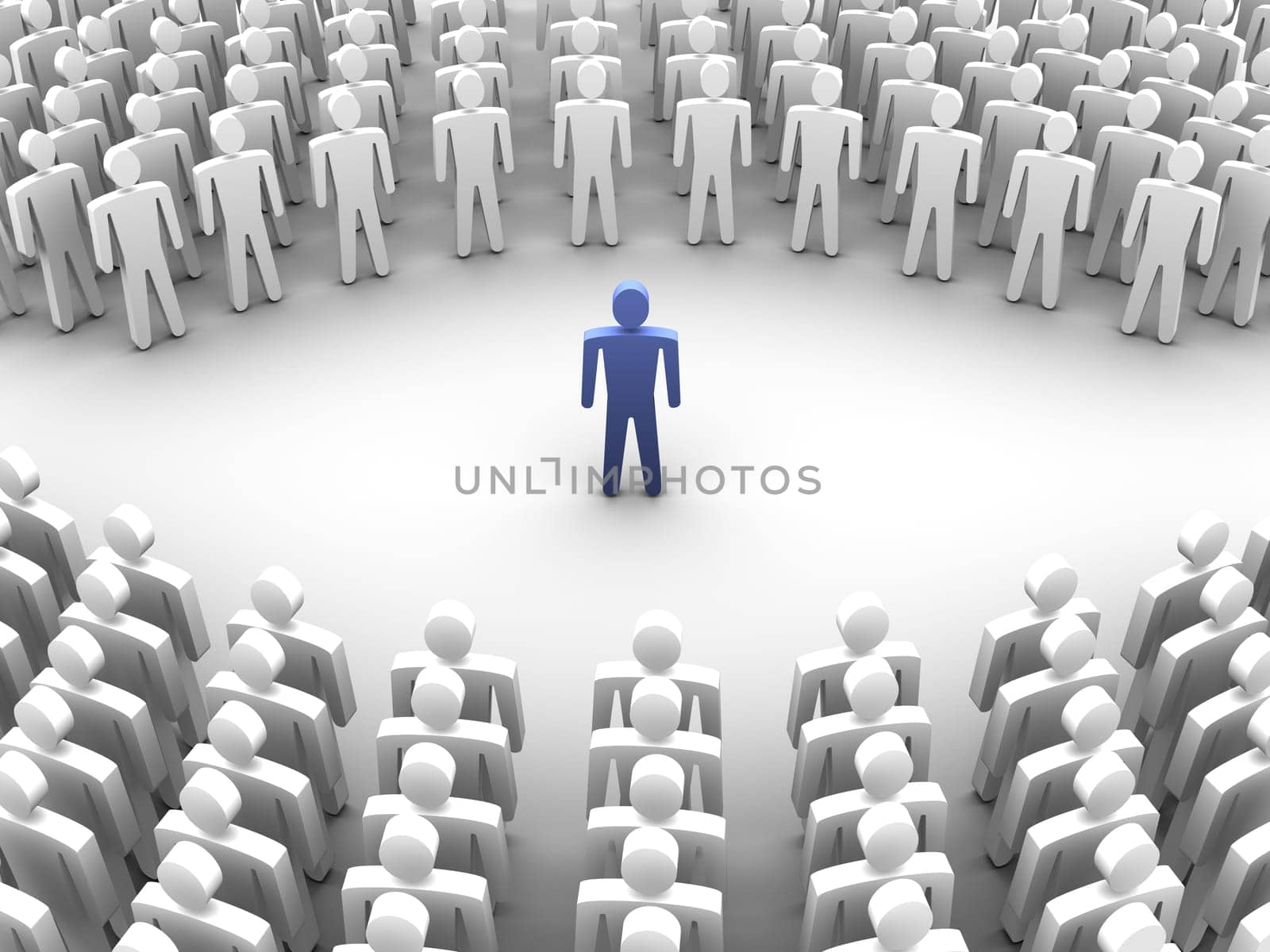 Person surrounded with crowd
