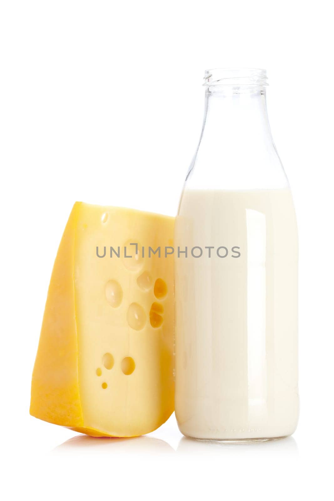 Cheese and milk bottle