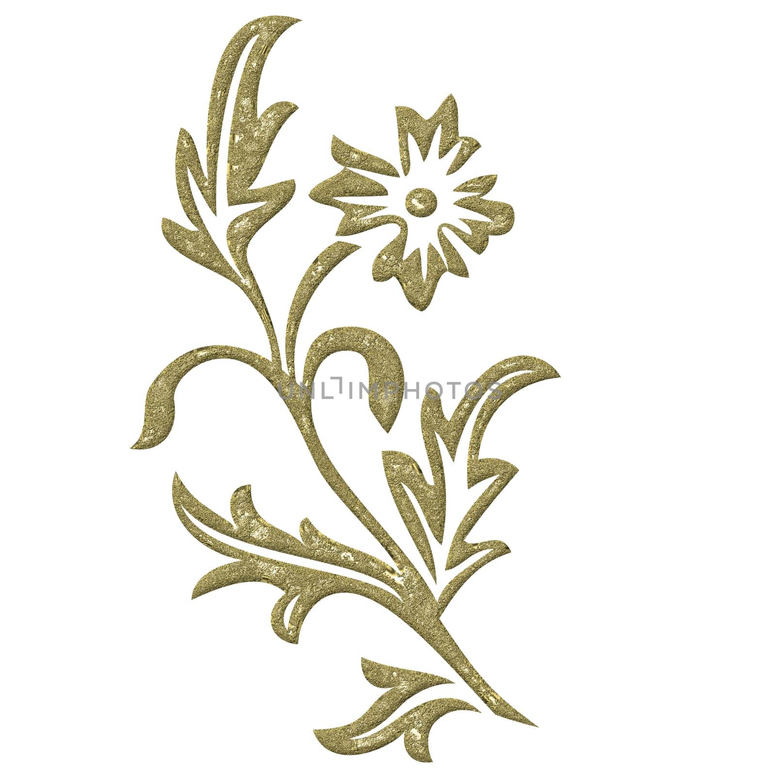 Design element - Floral gold-plated