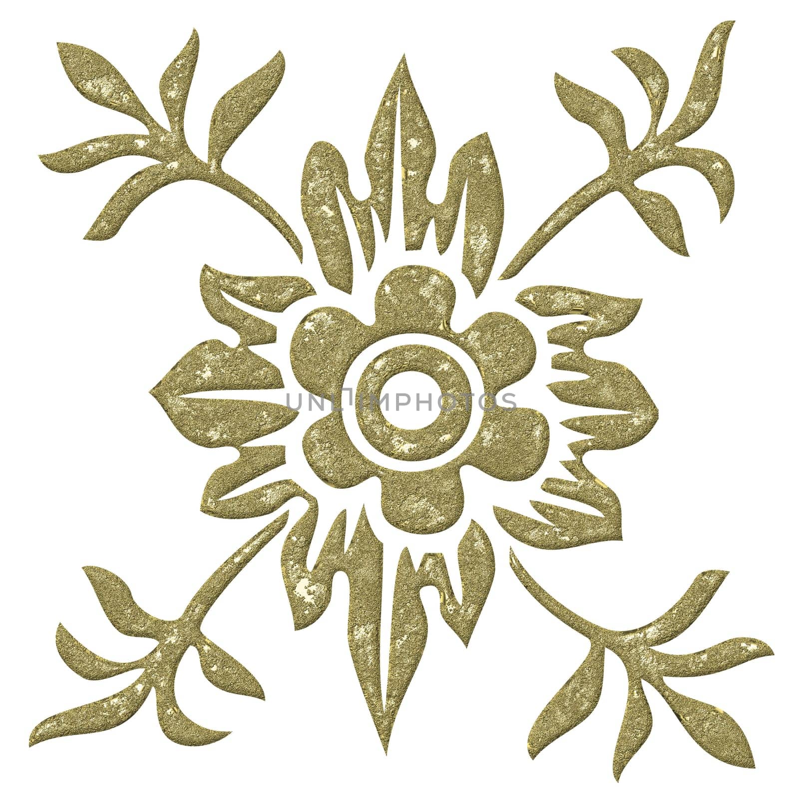 Design element - Floral gold-plated