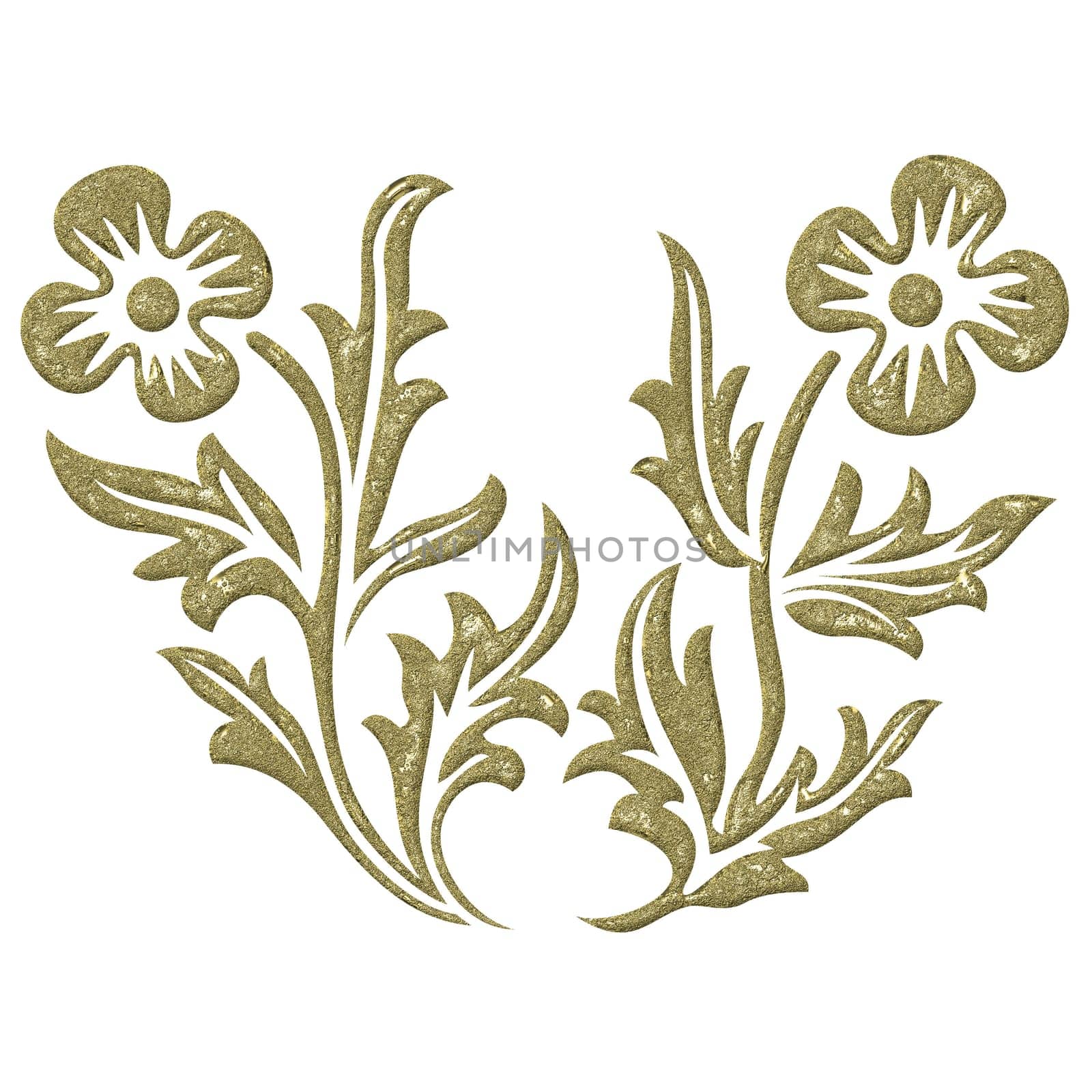 Design element - Floral gold-plated