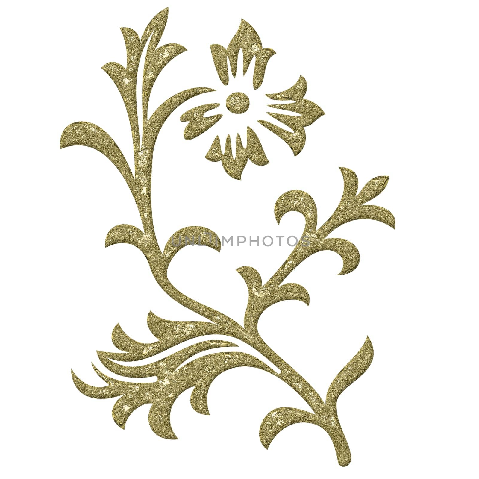 Design element - Floral gold-plated