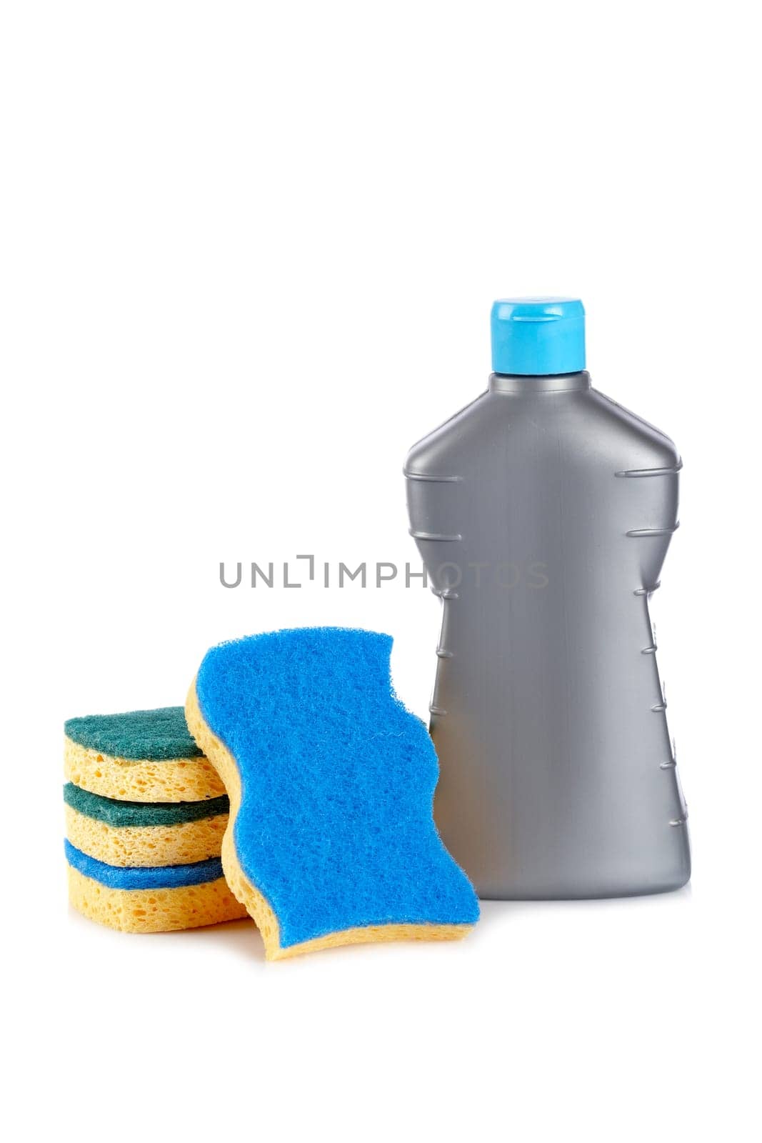 Detergent bottle and sponges