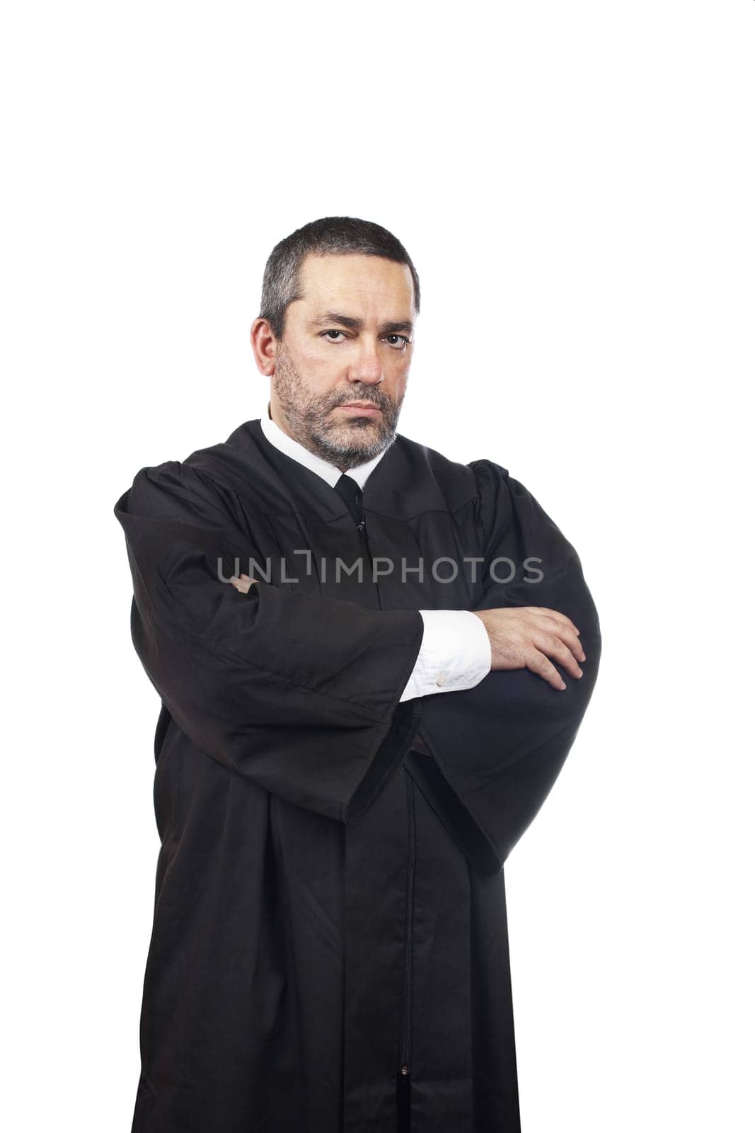 Serious male judge