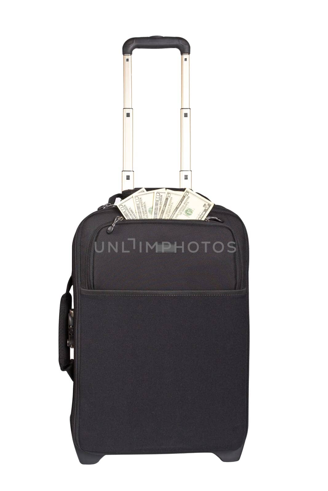 Suitcase trolley with money