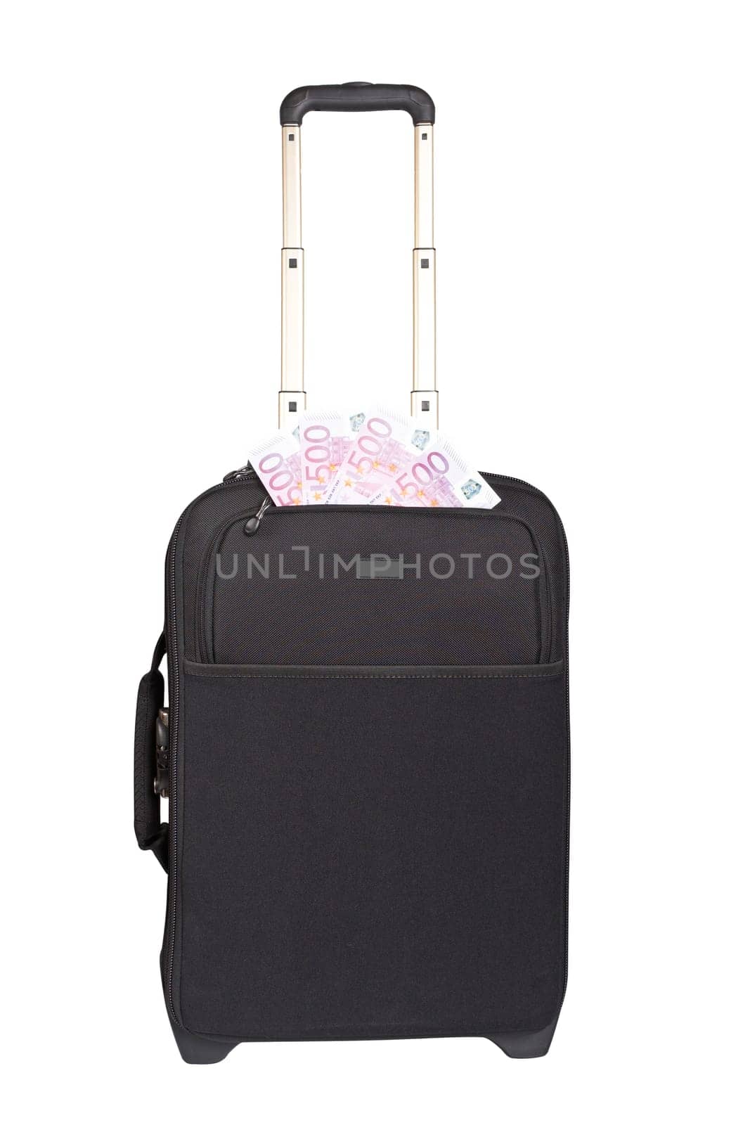 Suitcase trolley with money