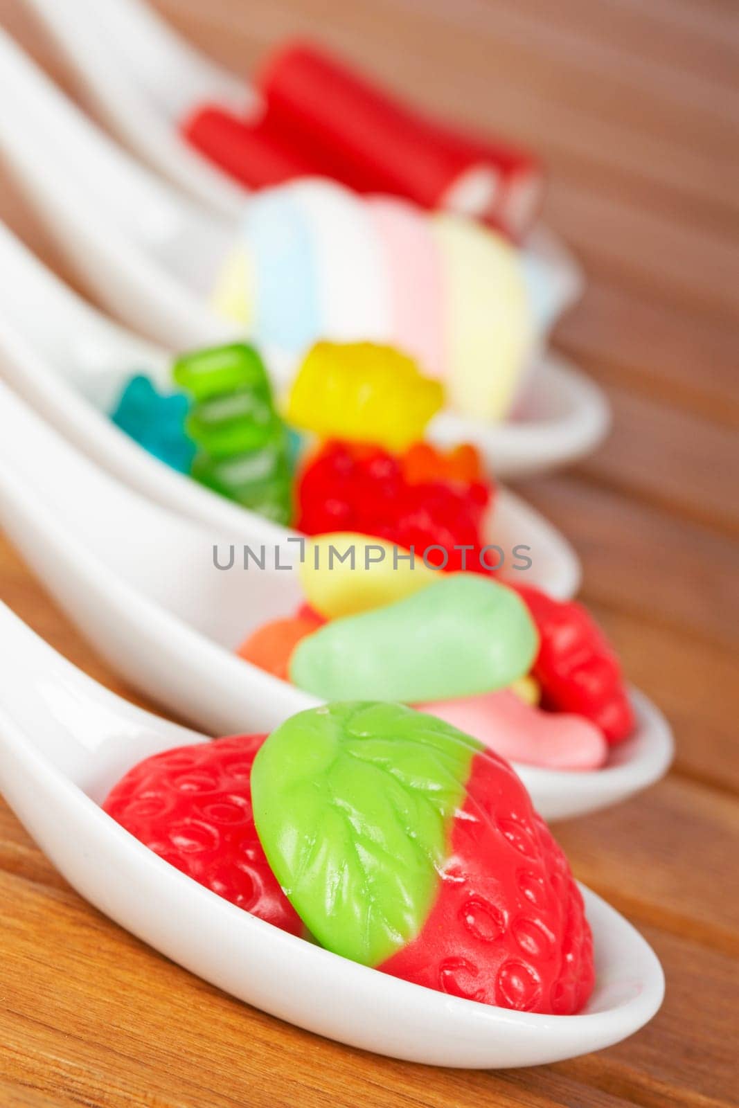 Candies in the spoons