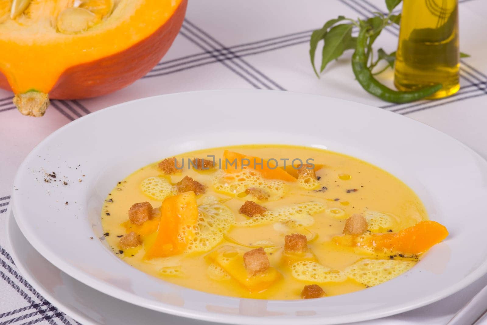 Pumpkin and croutons