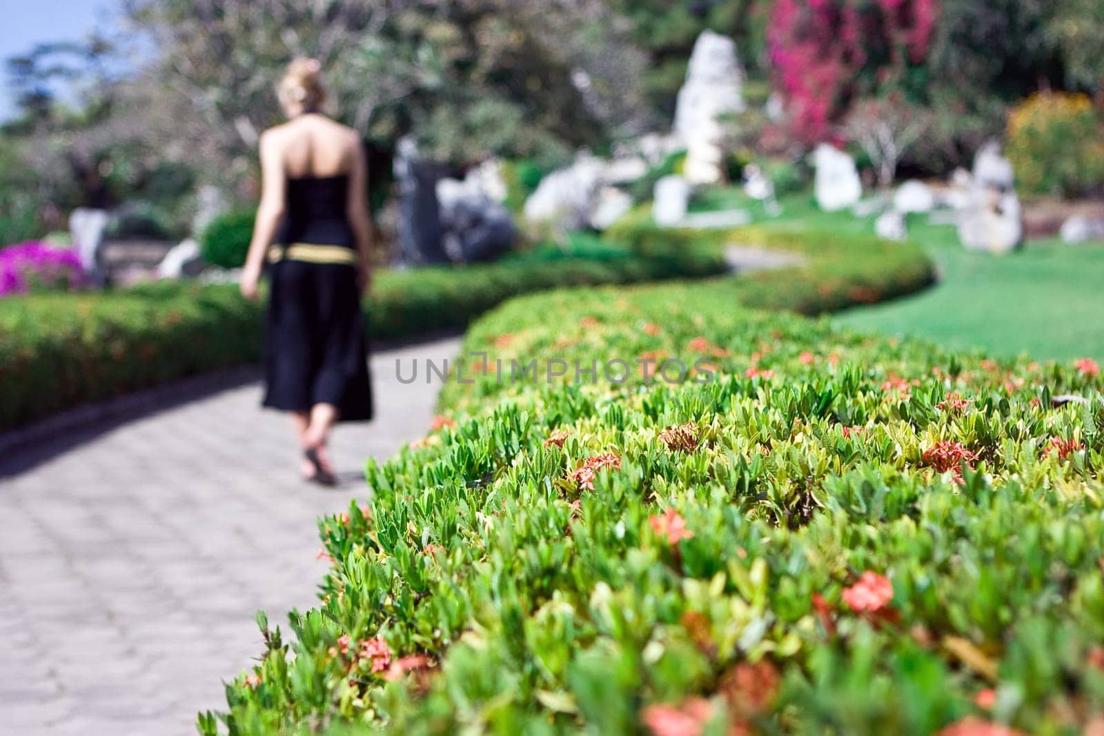Lonely girl walking