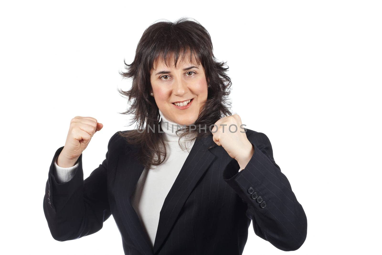 Excited businesswoman