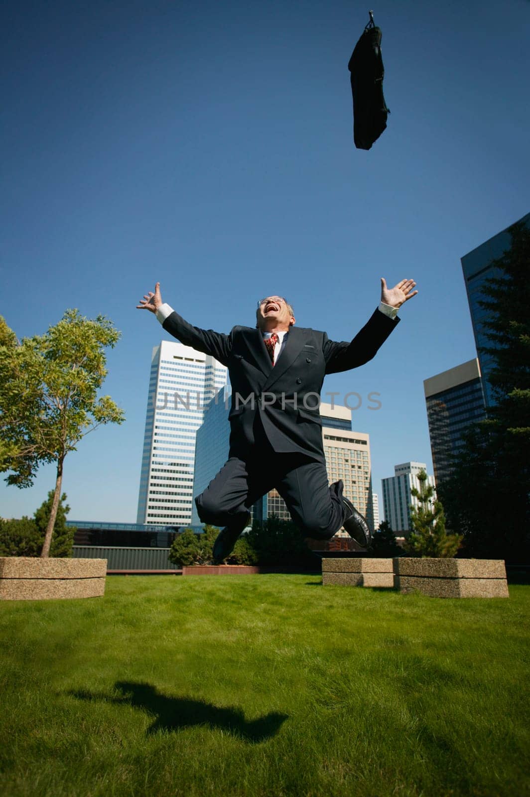 Businessman celebrates
