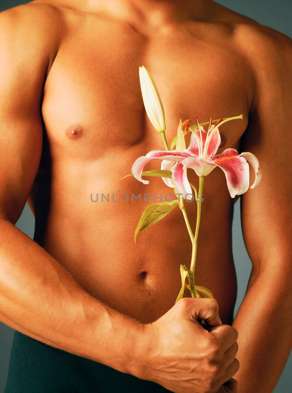 Man with flowers
