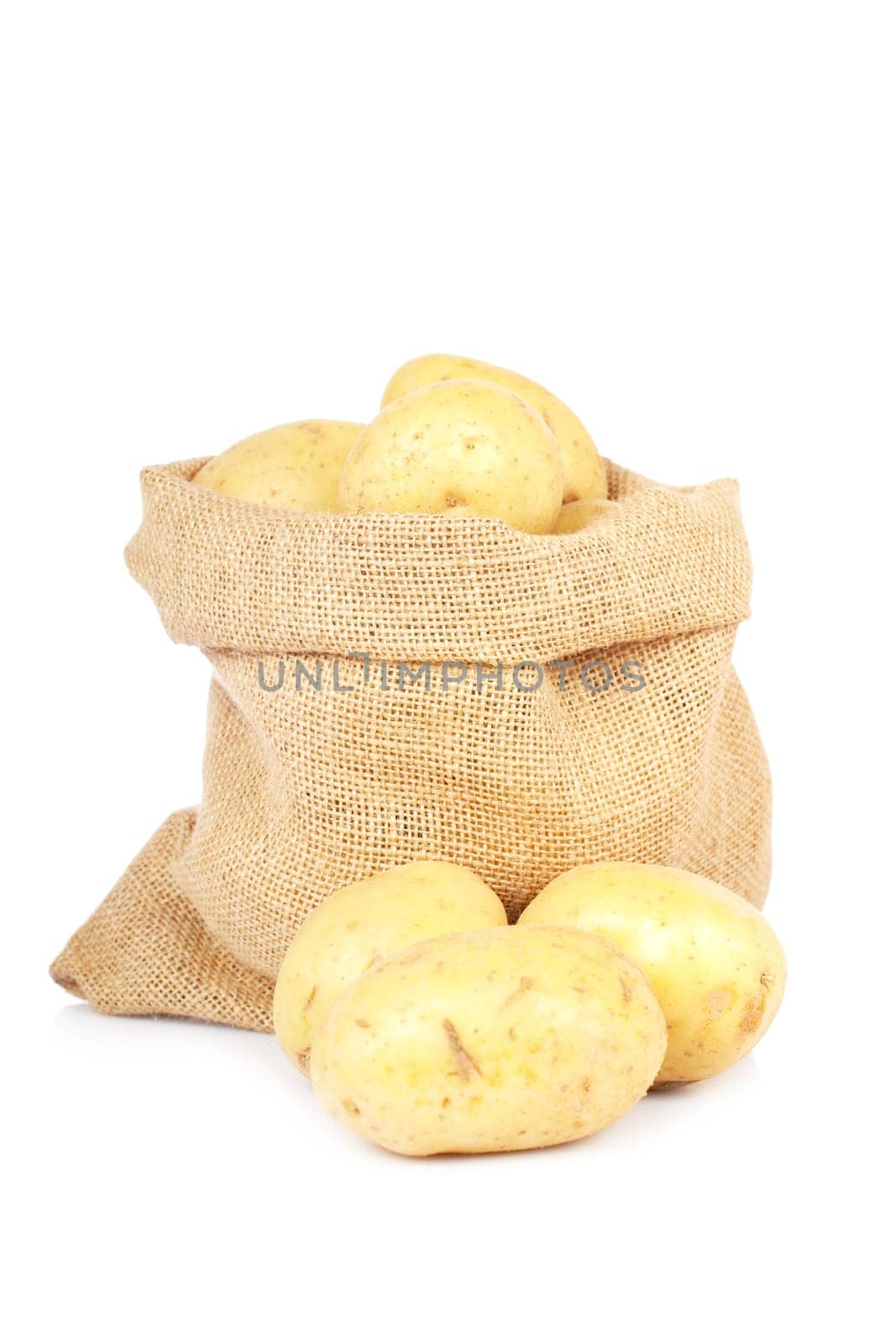 Burlap sack with potatoes