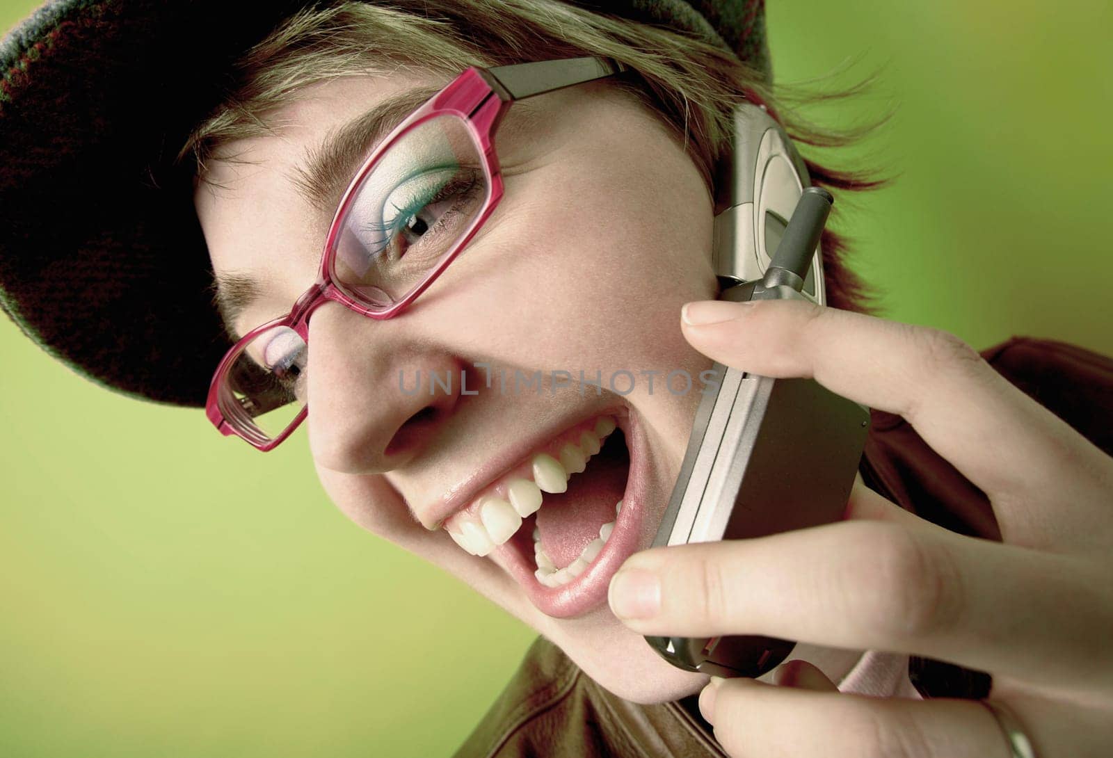 Woman talks on cell phone
