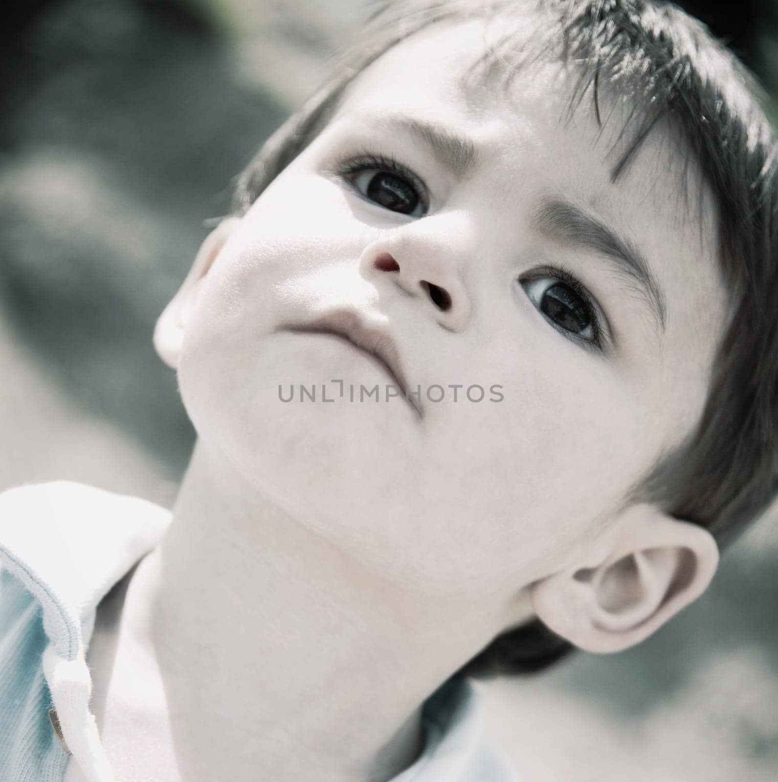 Portrait of serious young boy