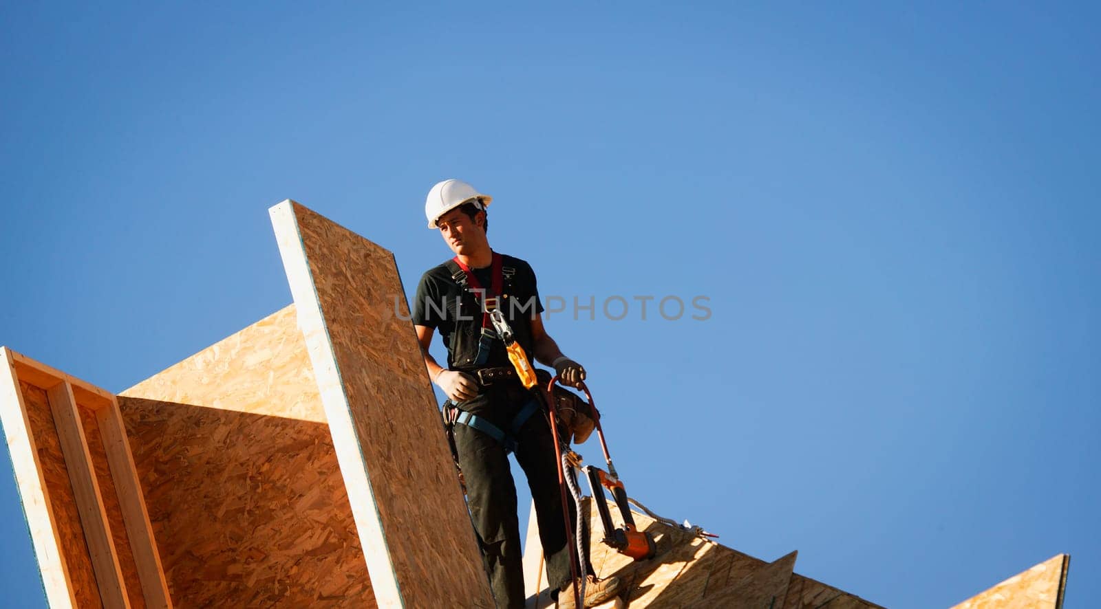 Worker on roof