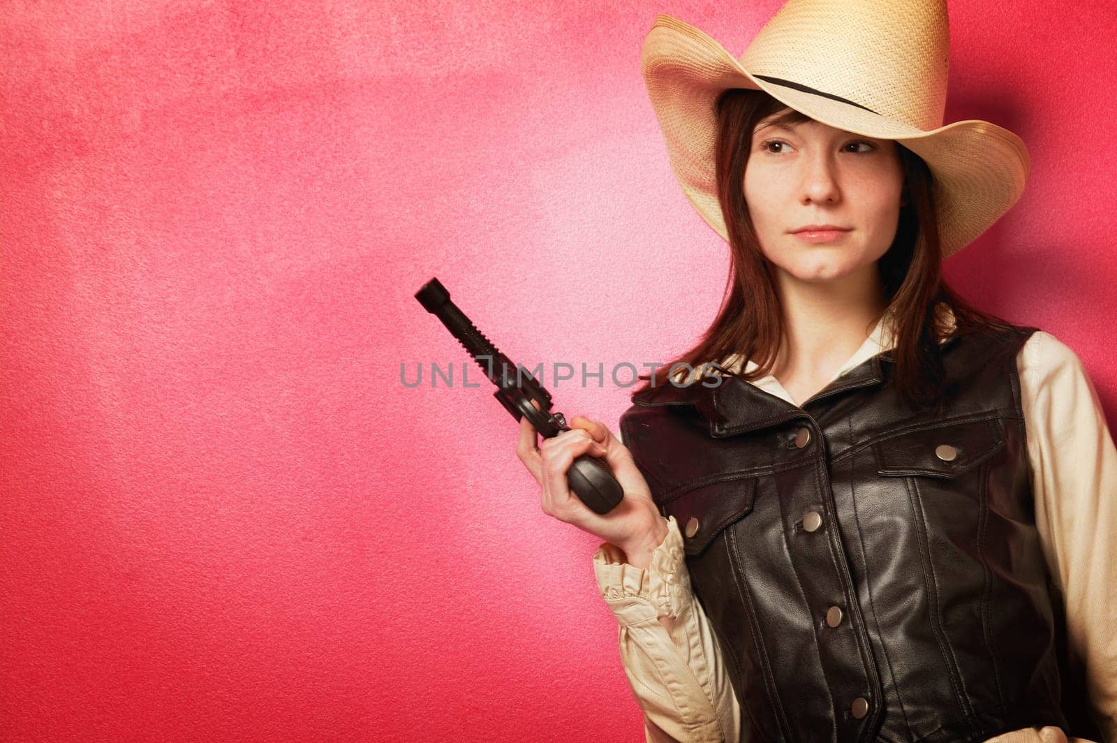 Cowgirl with gun