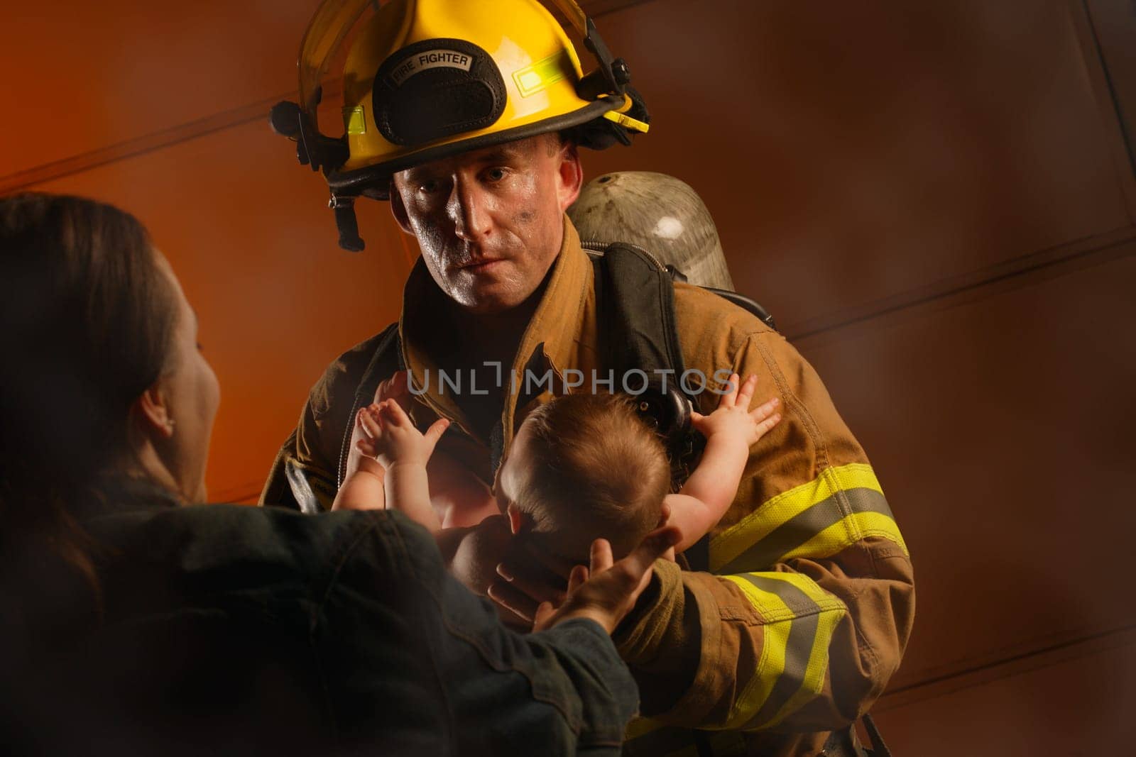 Fireman rescues baby