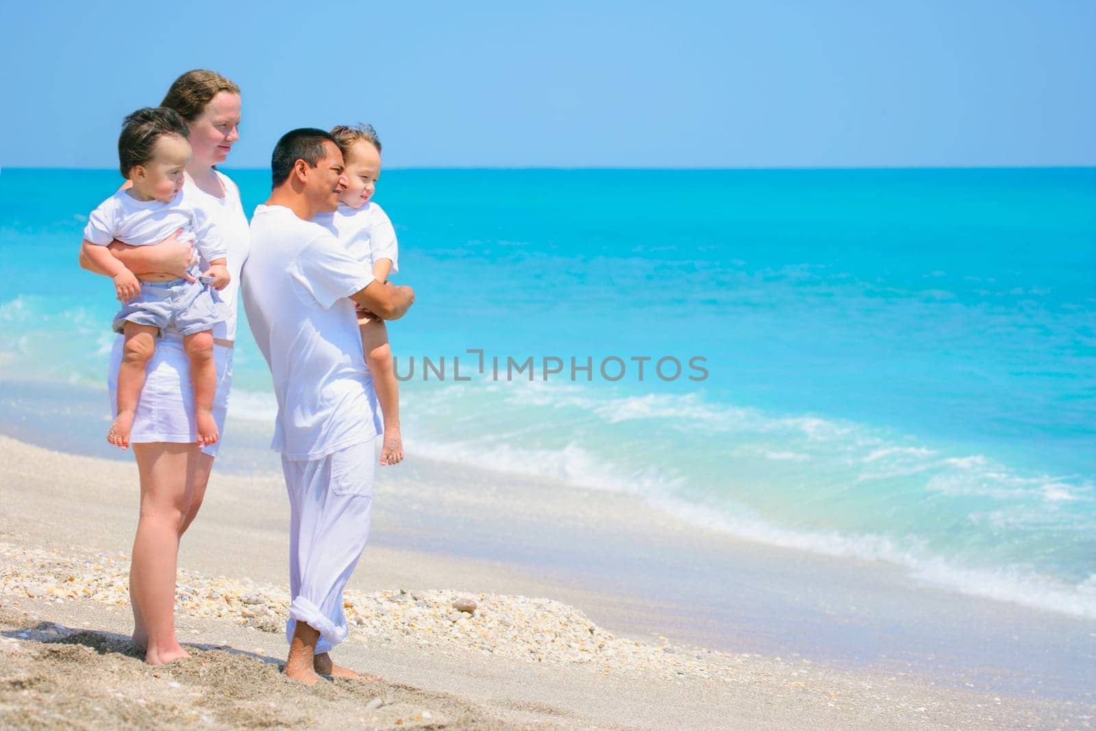 Family looking out towards the ocean