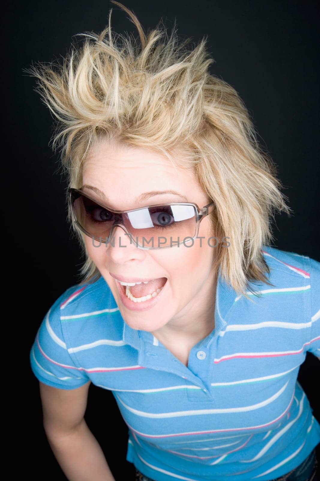 Funky blonde with sunglasses