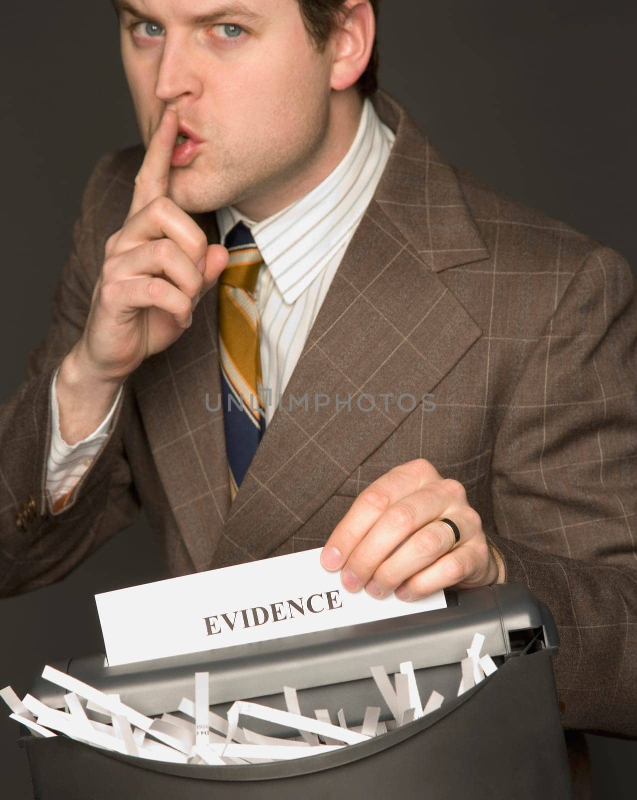 Man shredding a document