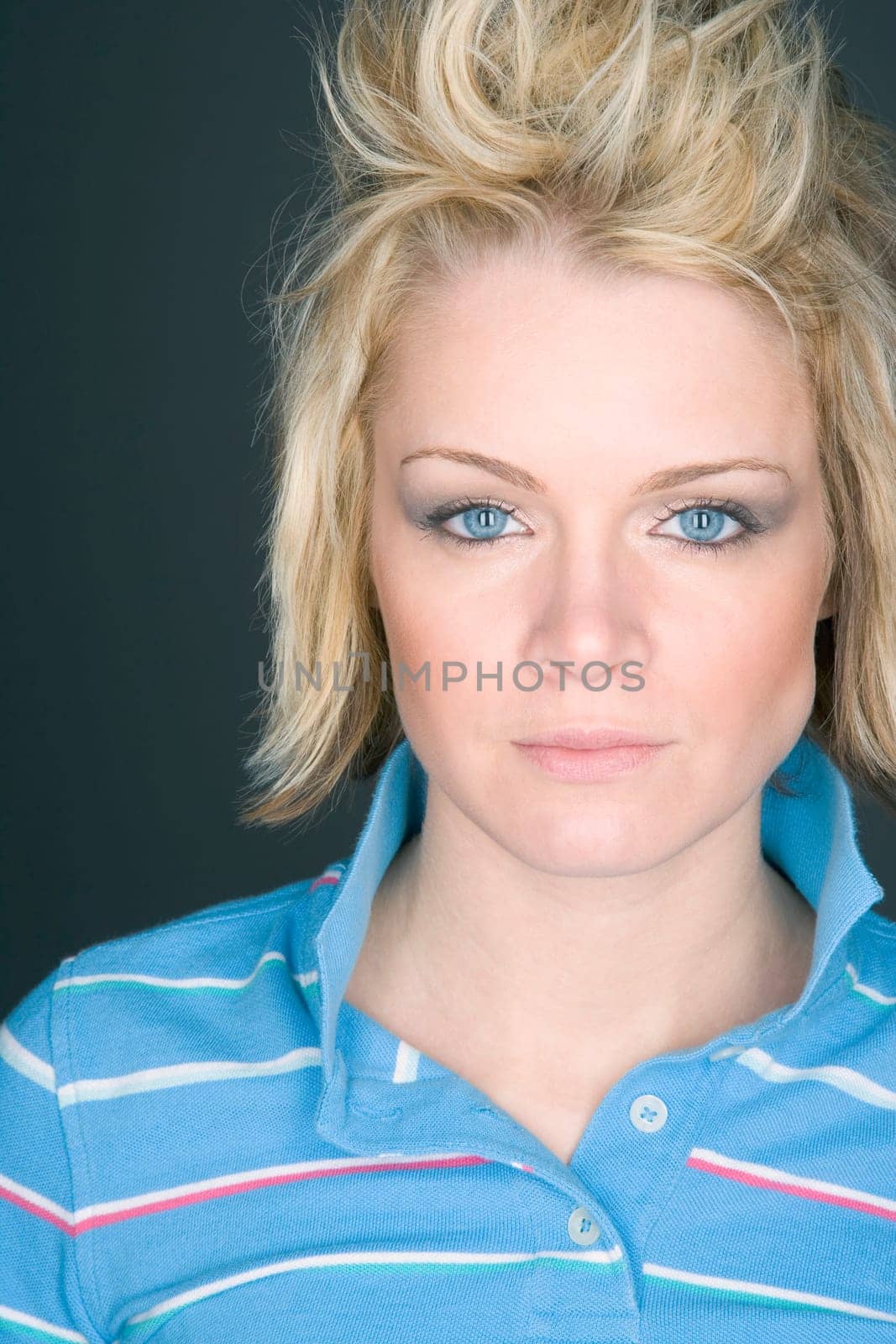 Striking blue eyes and fauxhawk