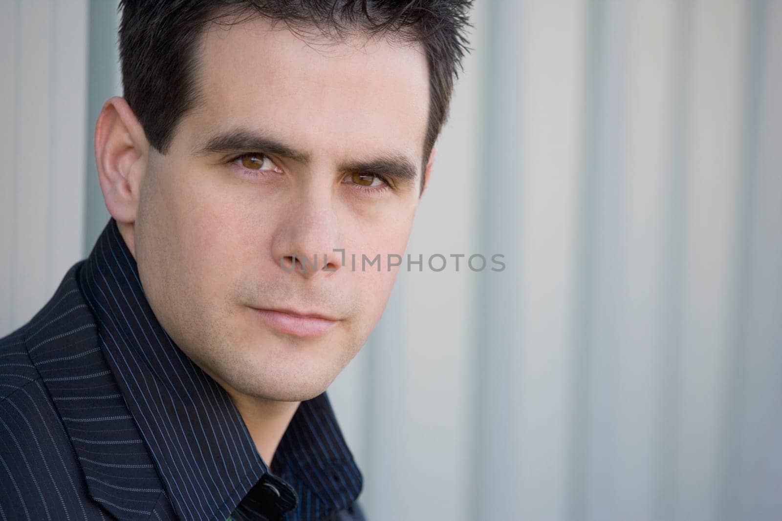 Handsome man in a pinstriped suit