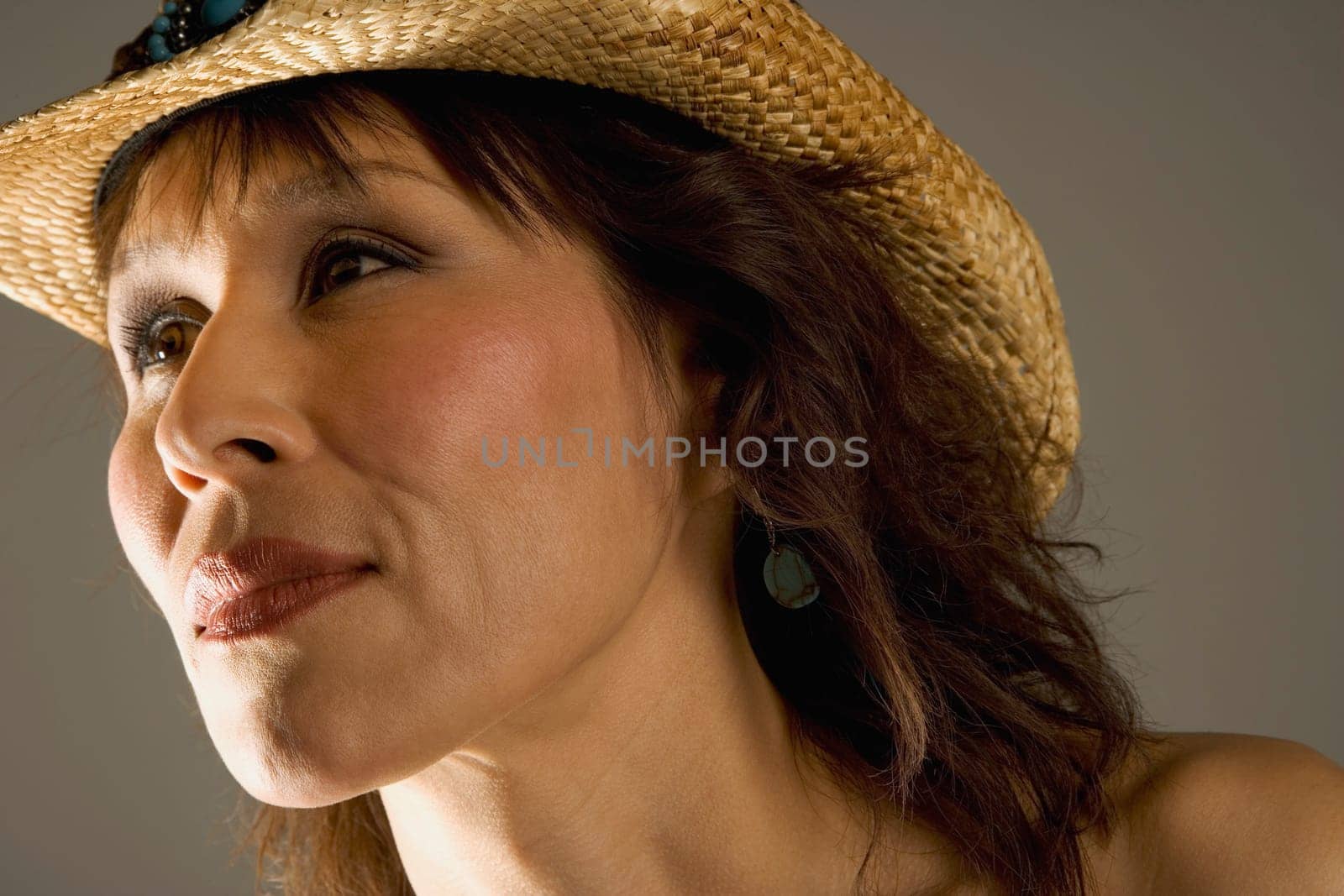 Woman in straw hat