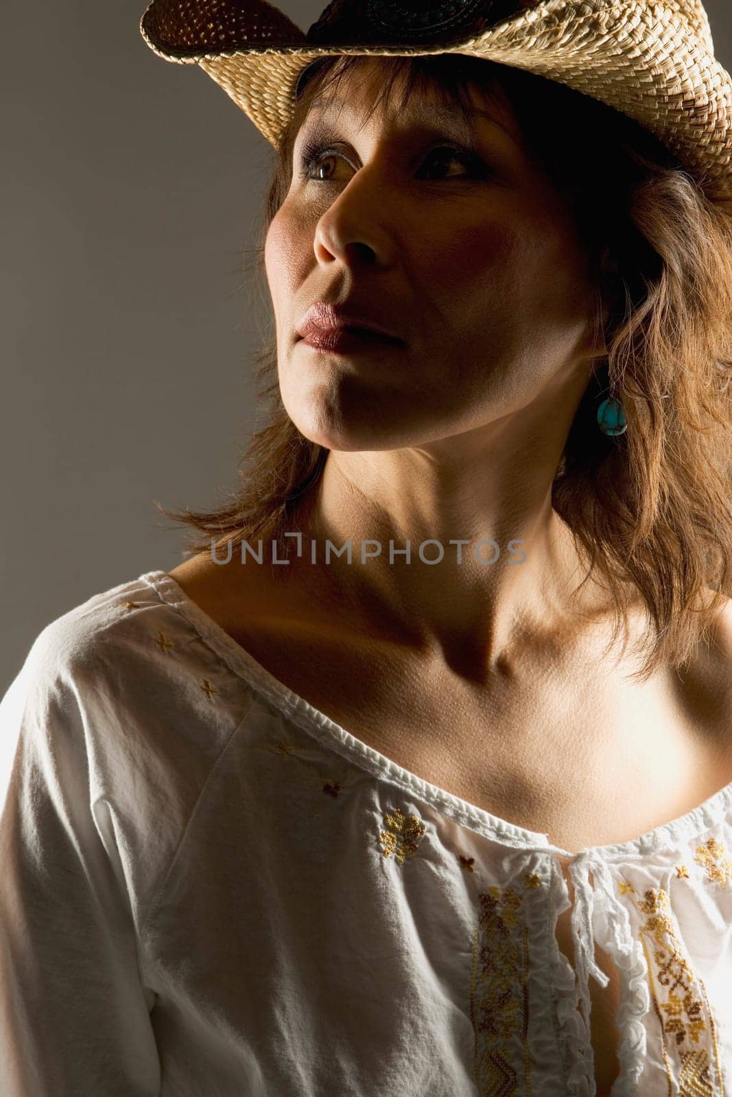 Woman in straw hat