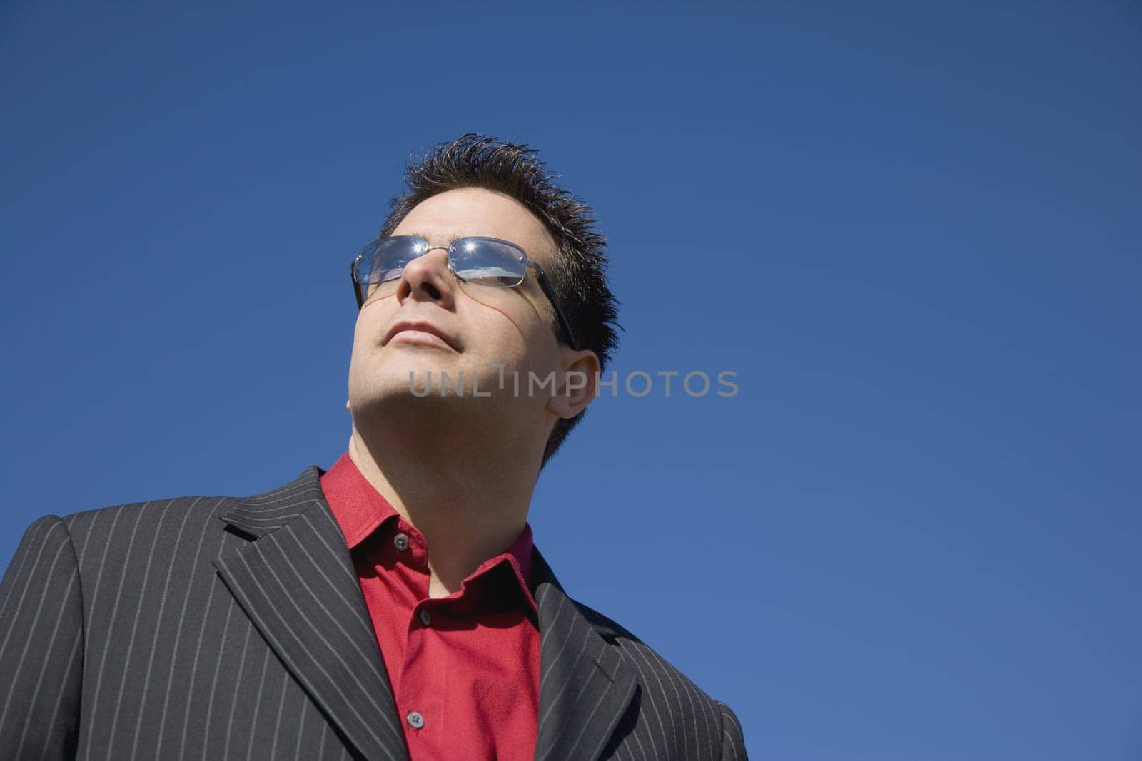 Low-angle portrait of a man