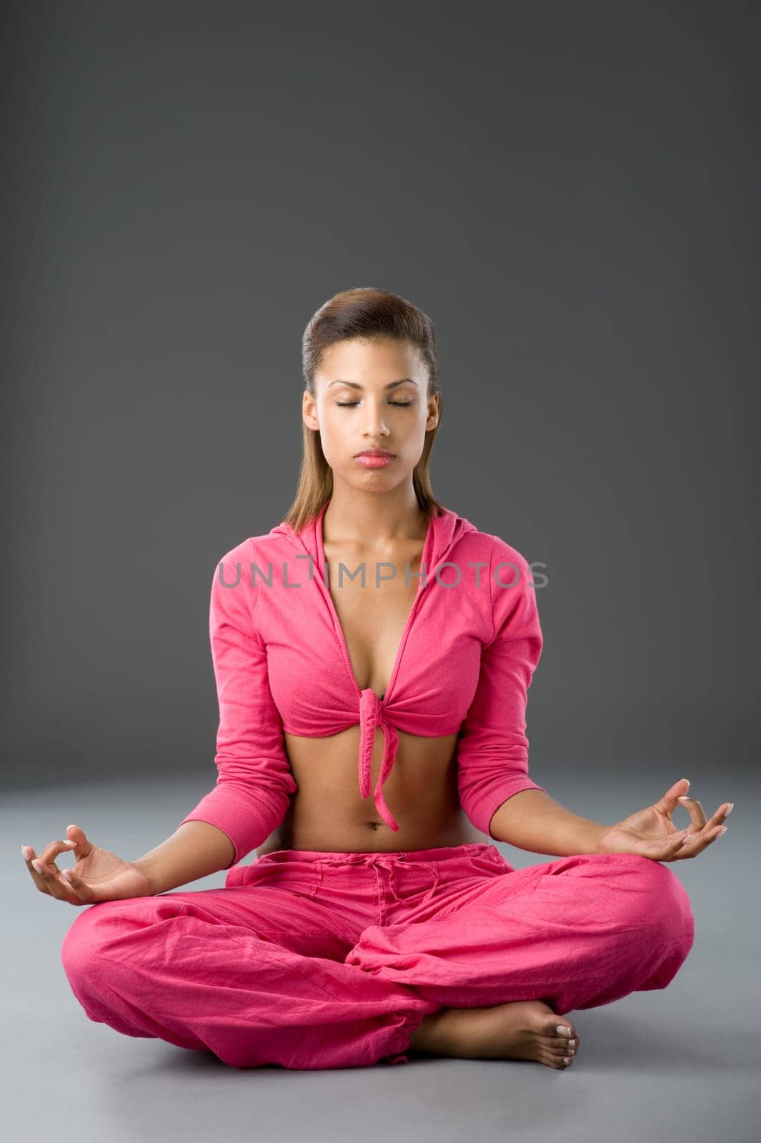 The young woman doing yoga