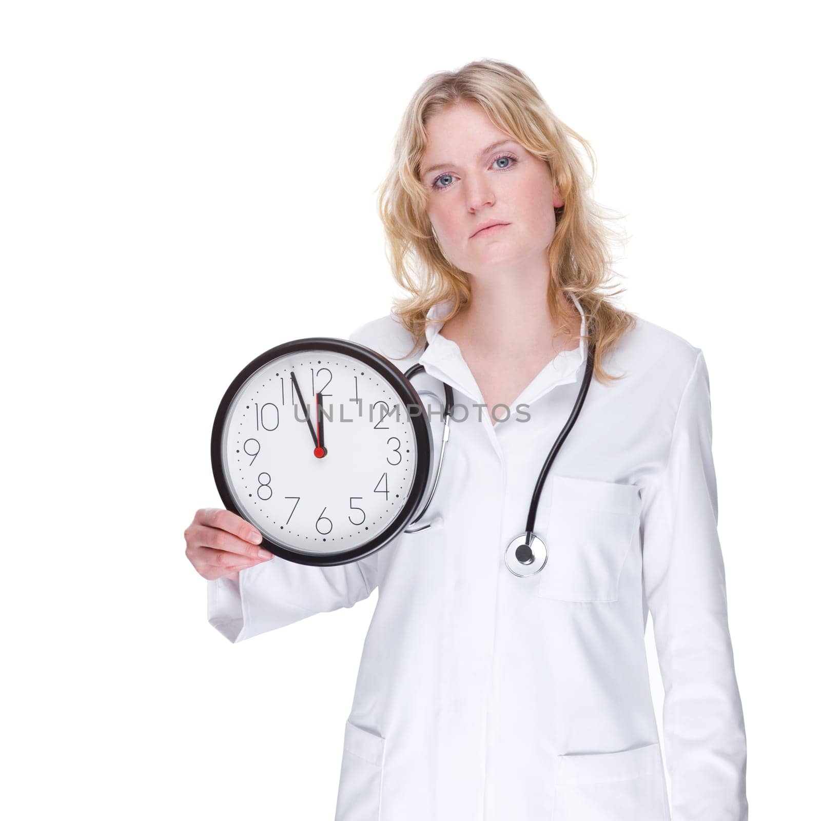Young female doctor with watch