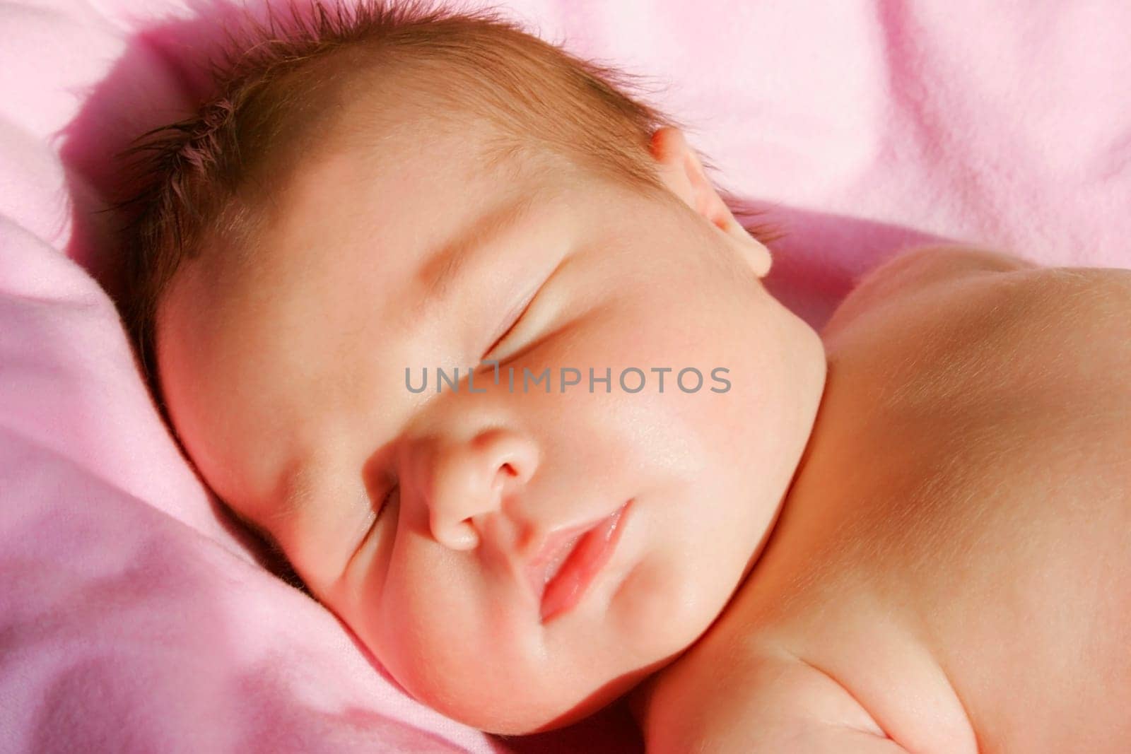 The face of a sleeping baby
