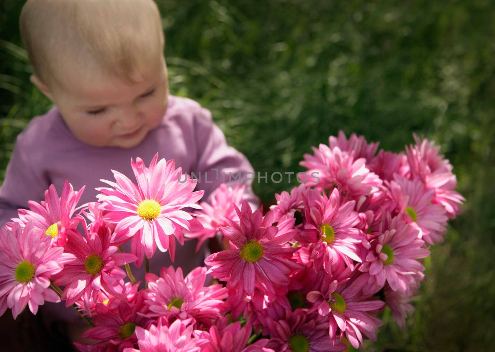 Baby with flowers