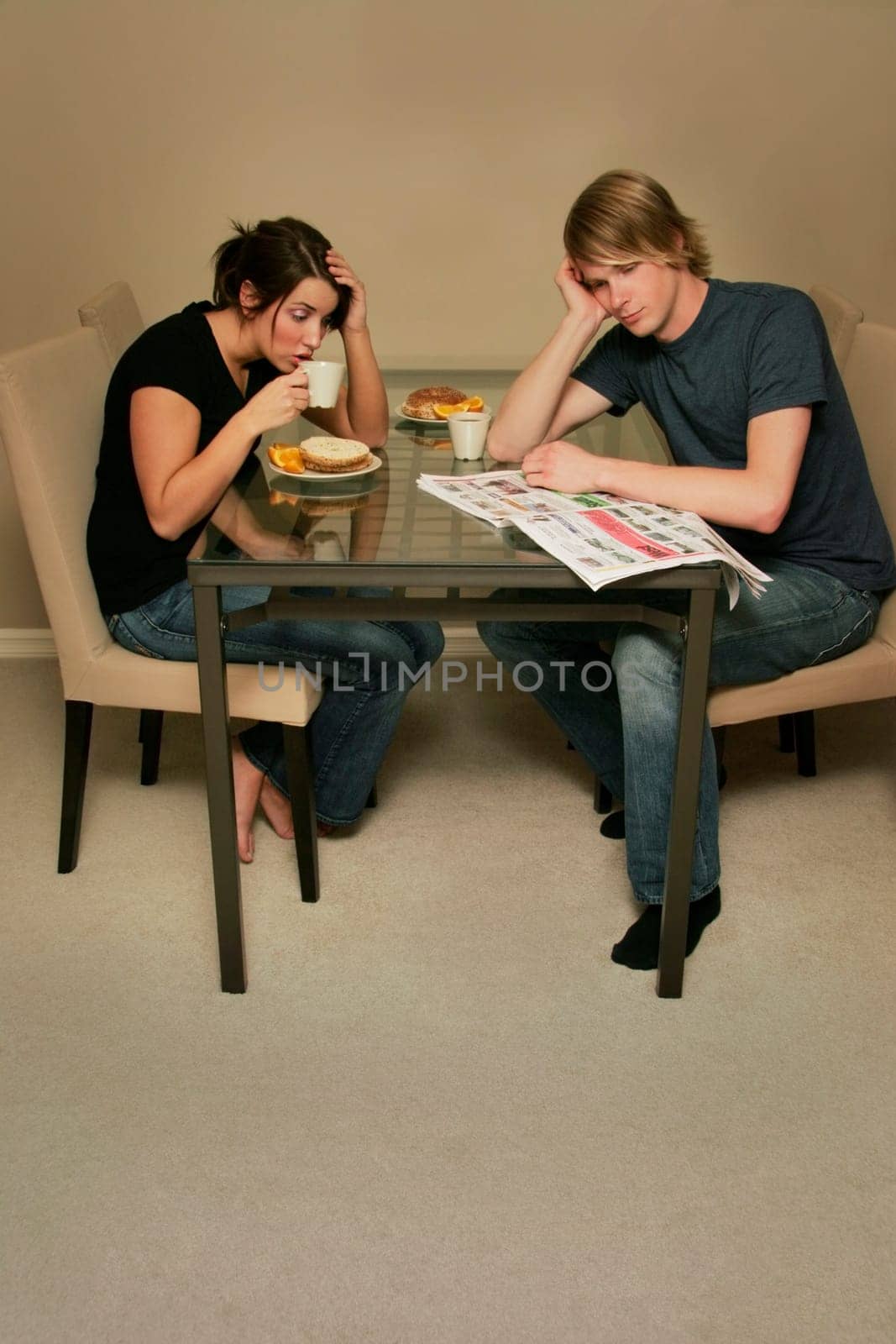 Couple having breakfast