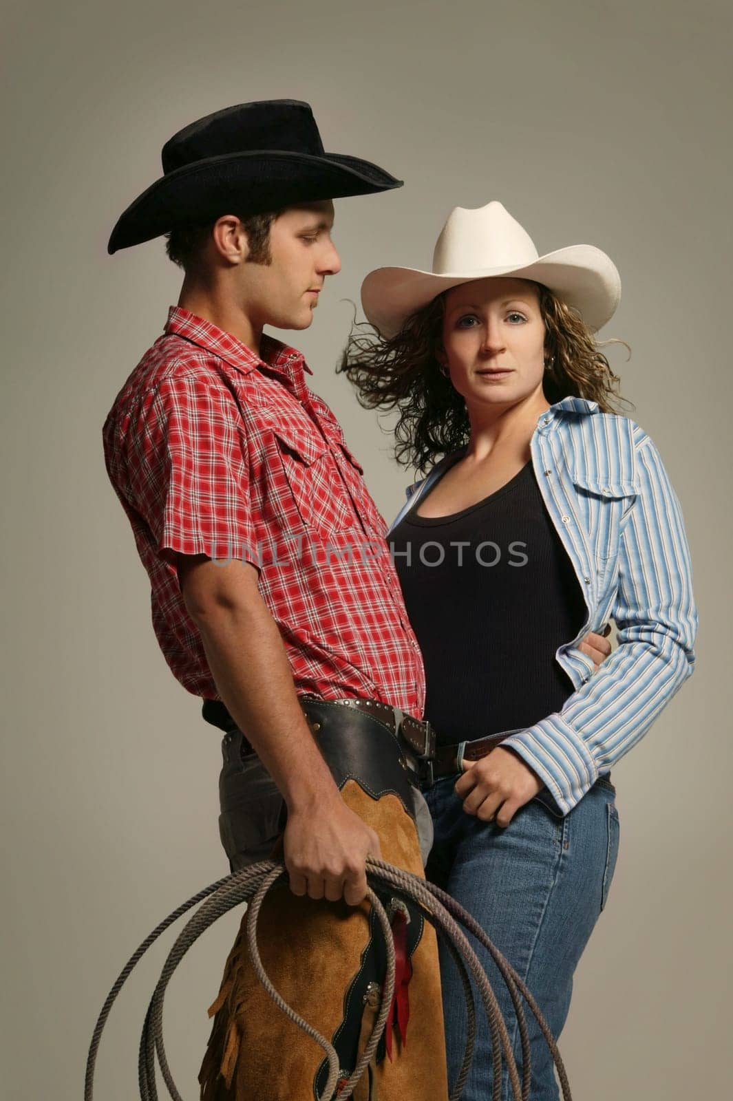Couple wearing western clothing