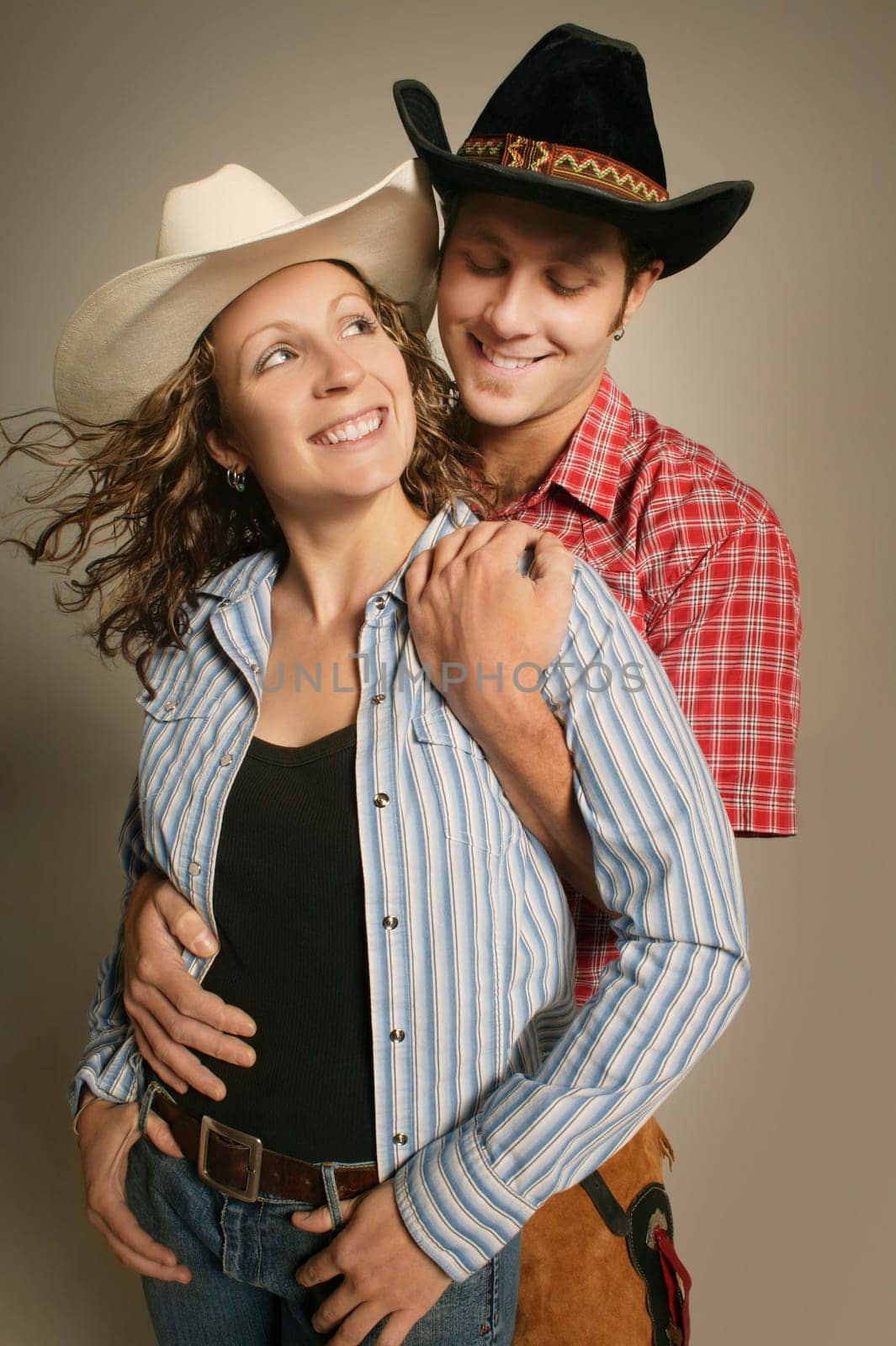 Couple wearing western clothing