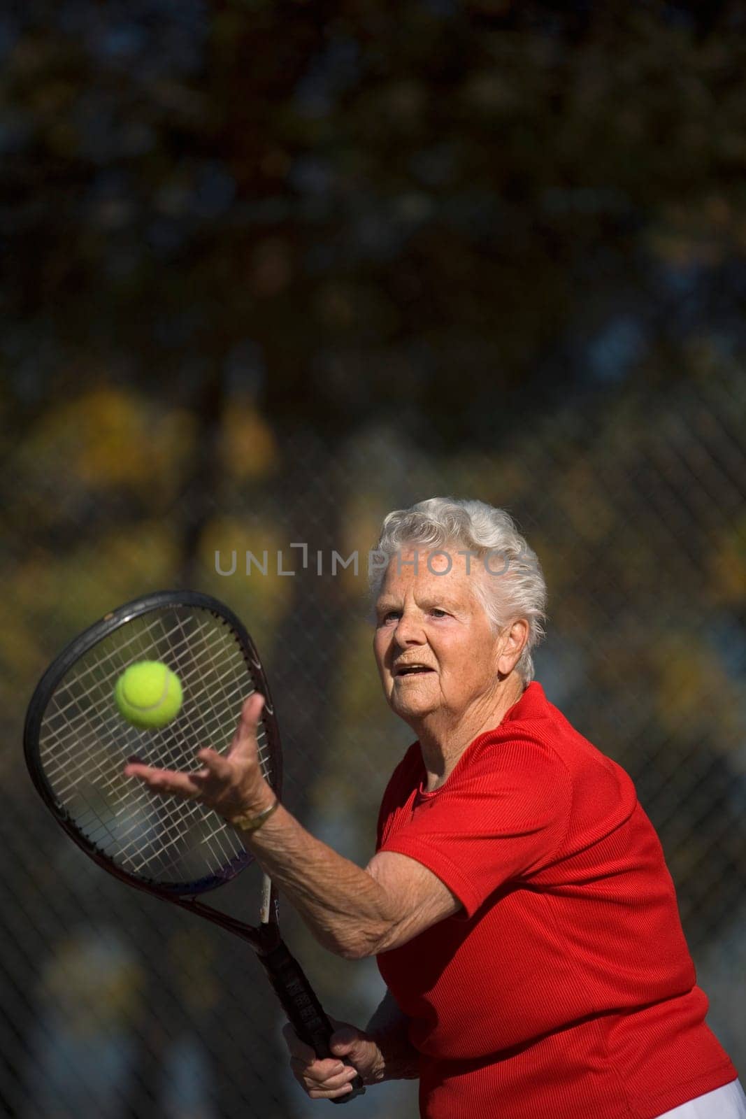 Woman playing tennis