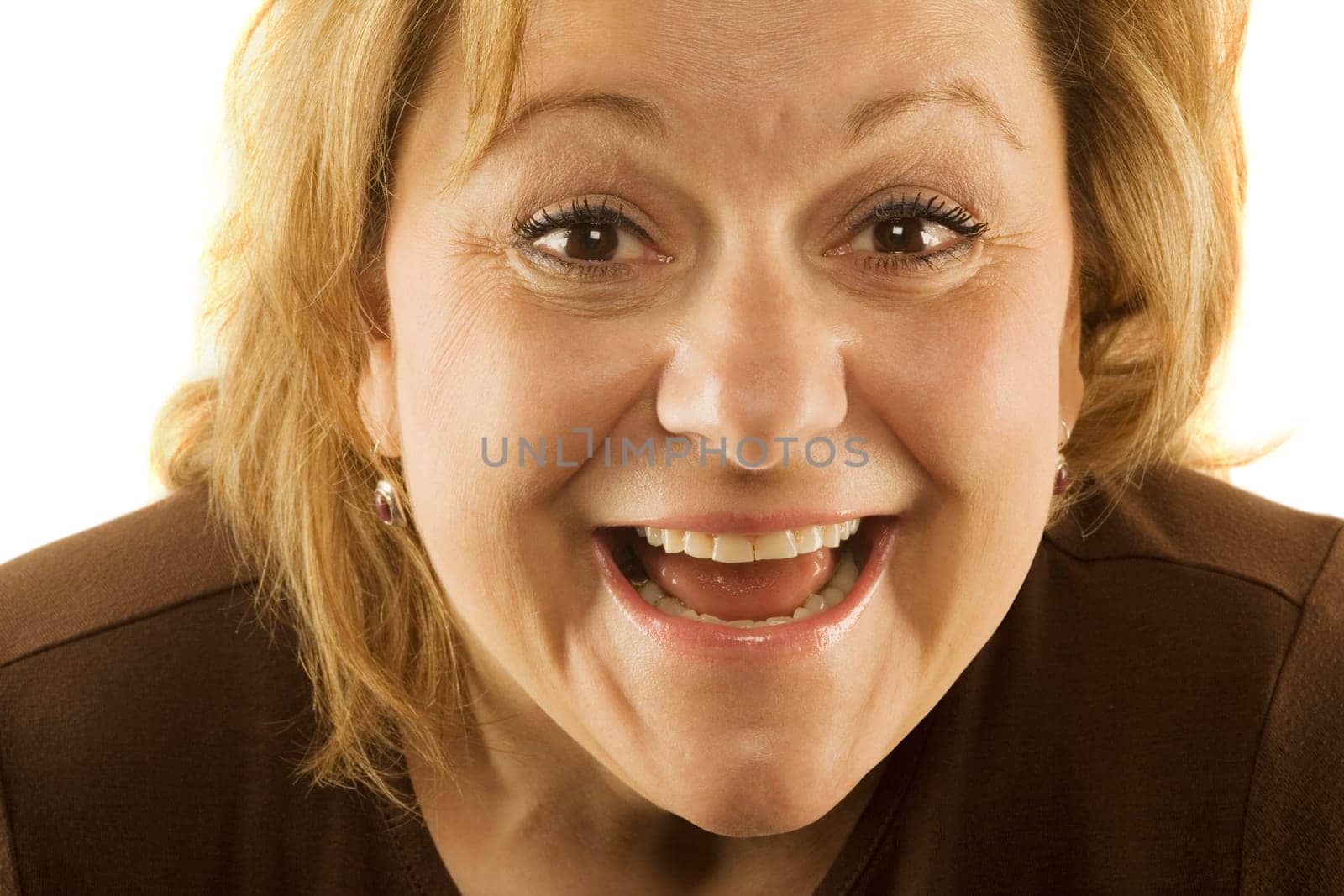 Woman making silly face