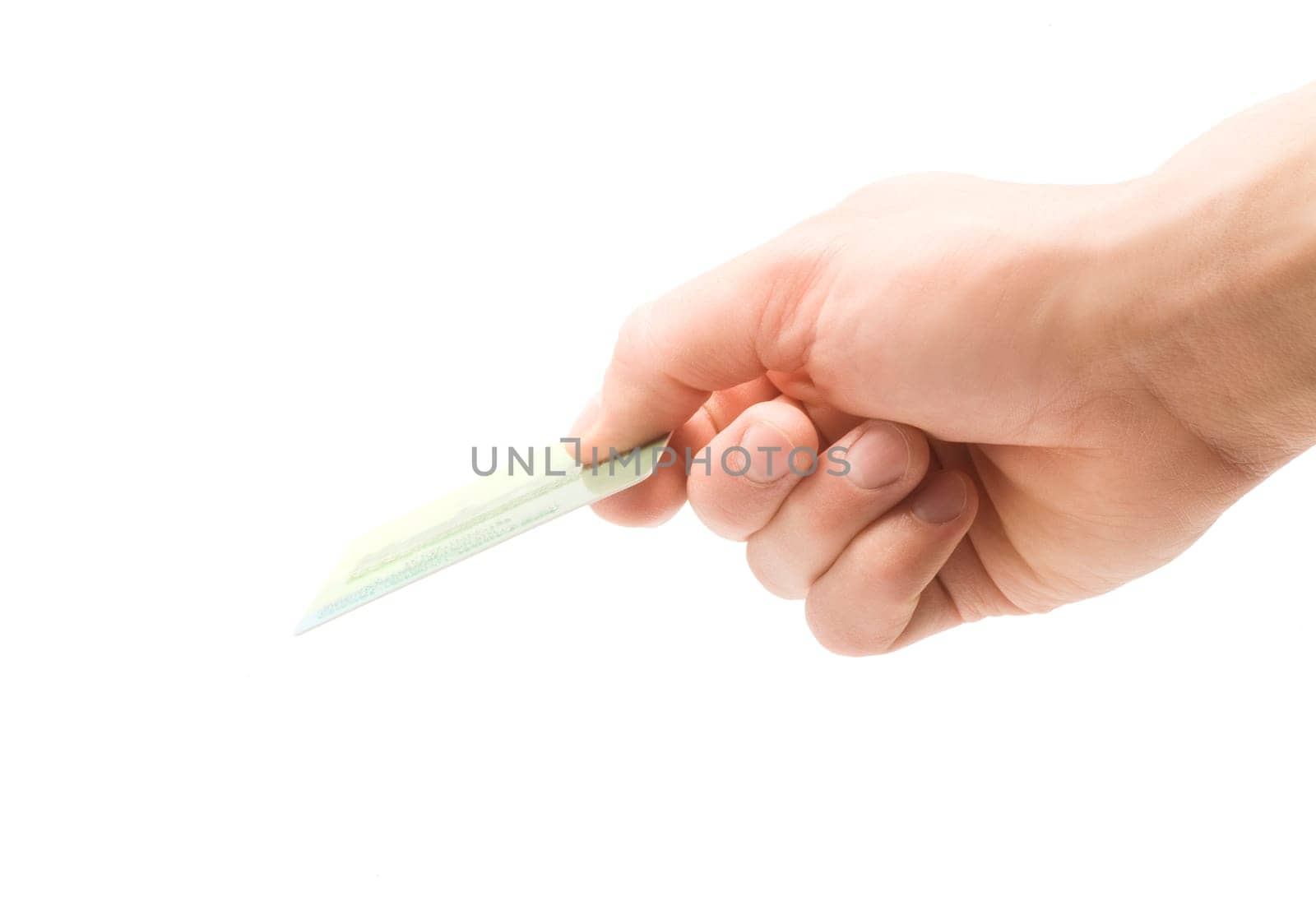 Hand with a credit card