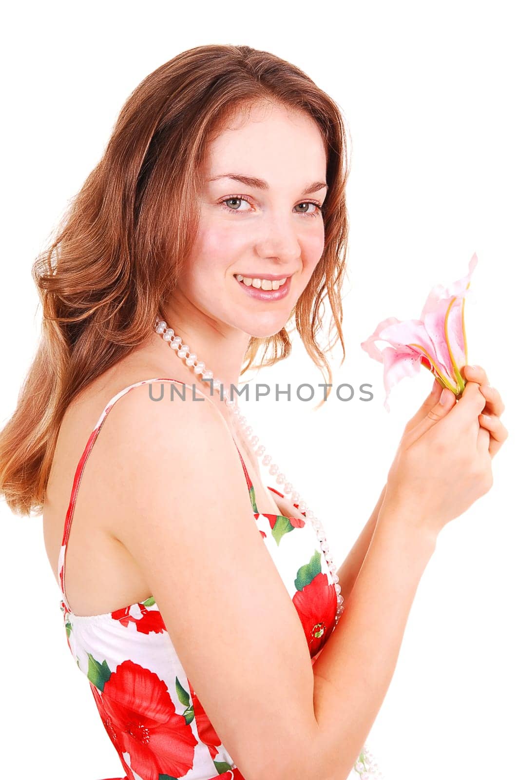 Beautiful woman with Lilly.