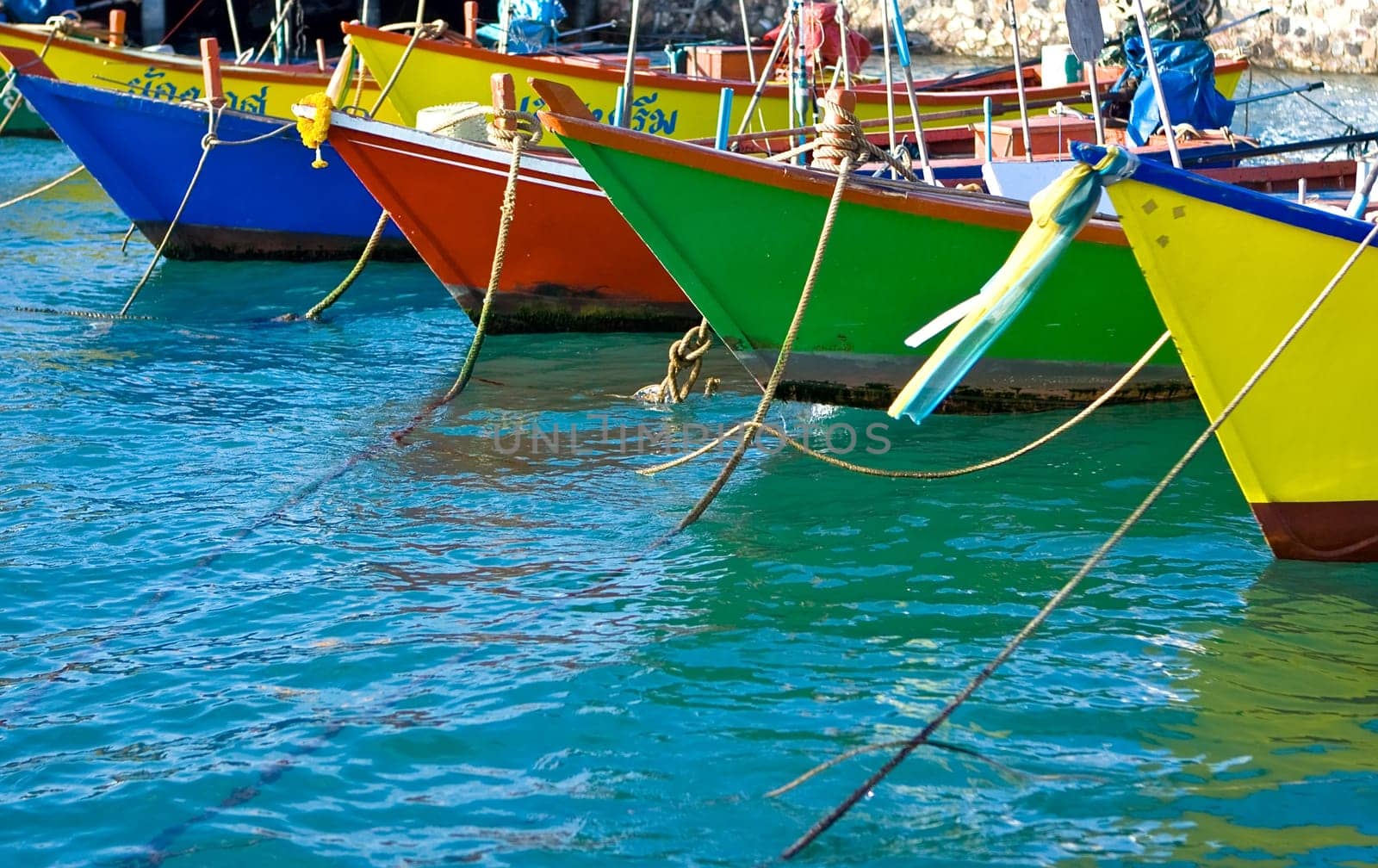 Anchored boats