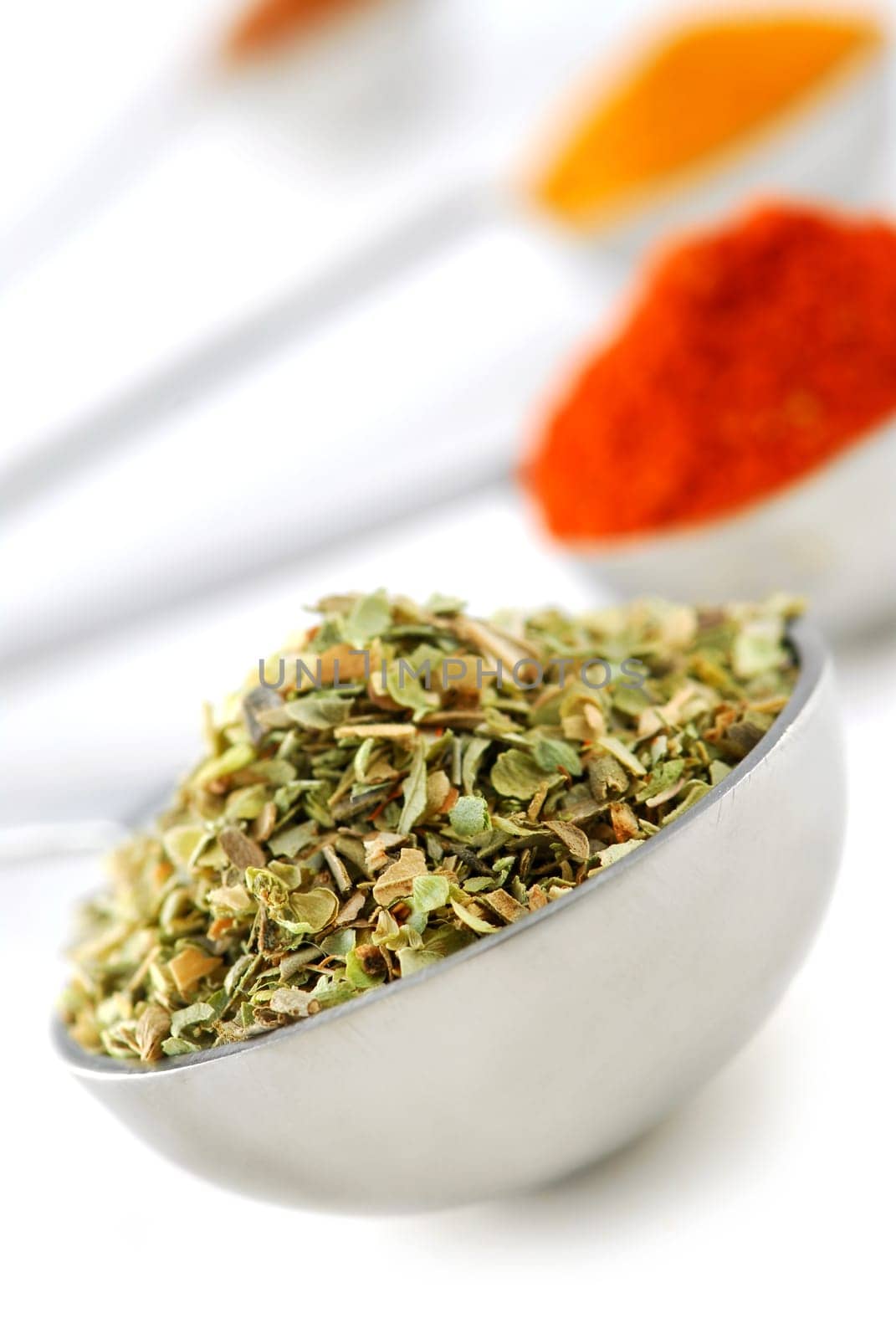 Spices in measuring spoons