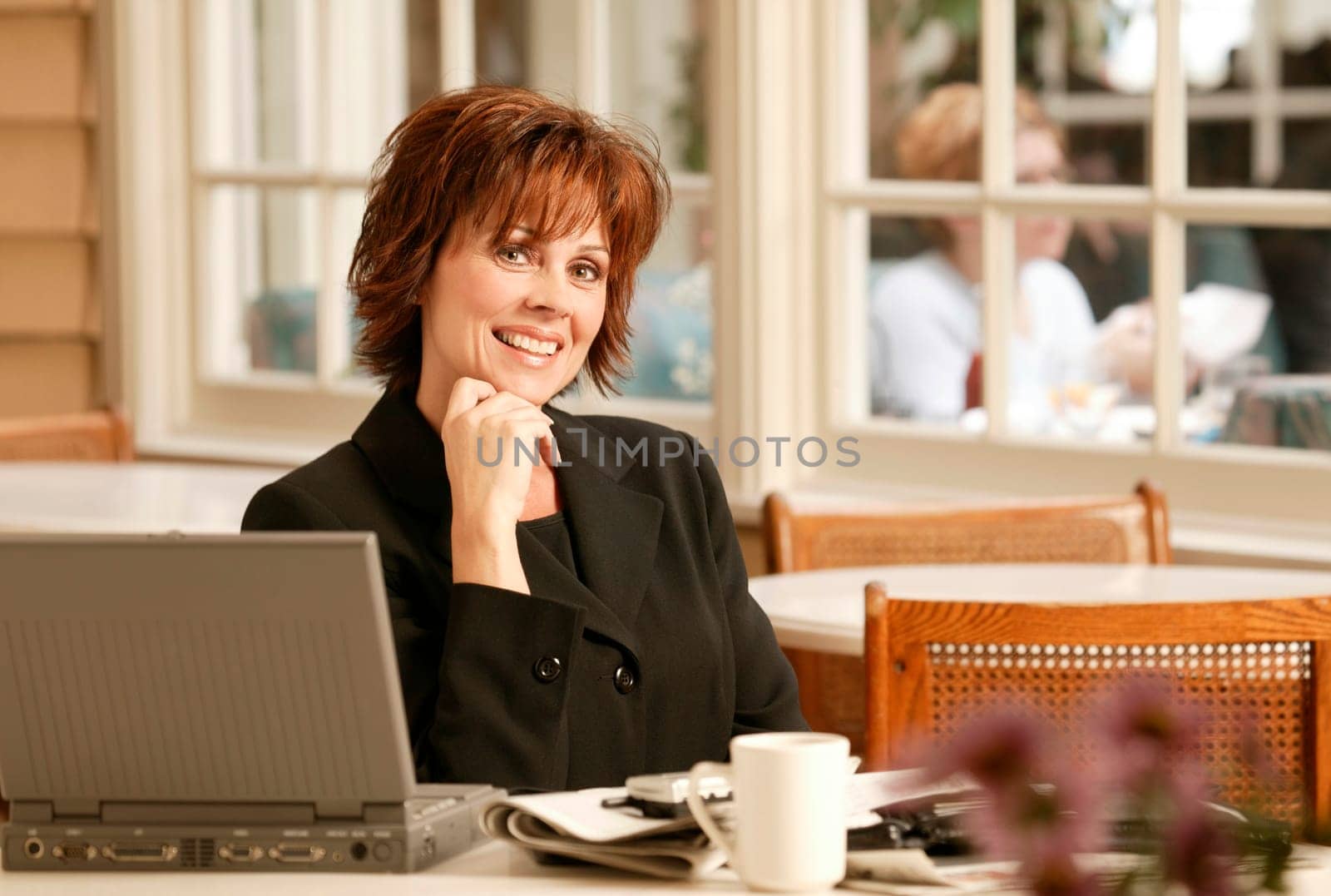 Businesswoman in cafe