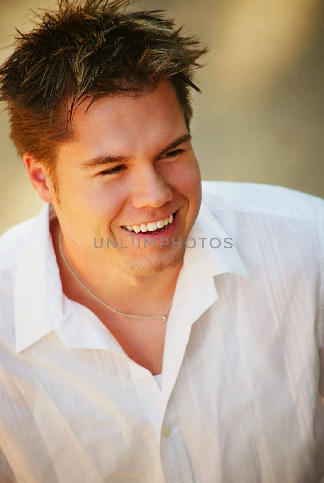 Man smiles